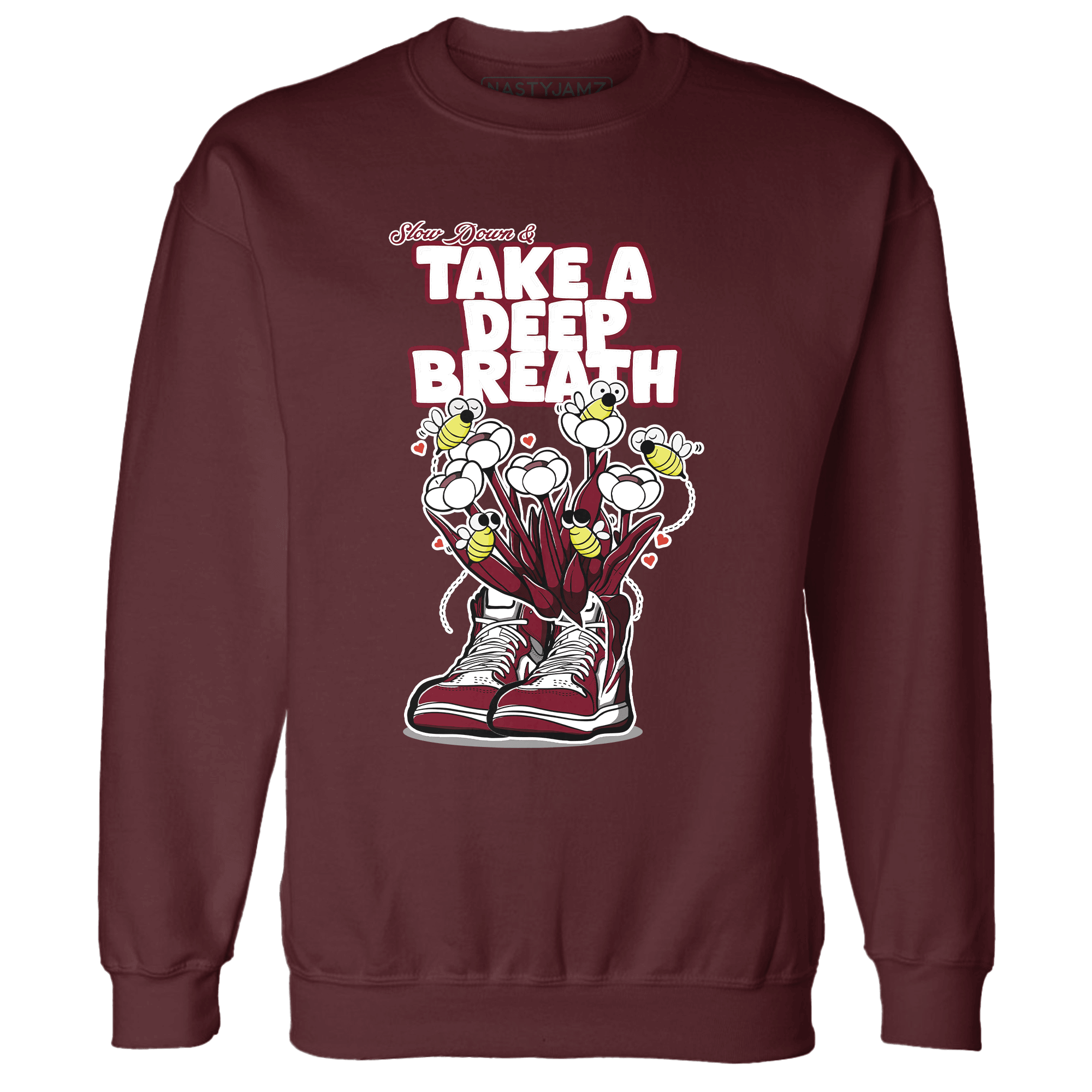 High White Team Red 1s Sweatshirt Match Bee Sneaker - NastyJamz