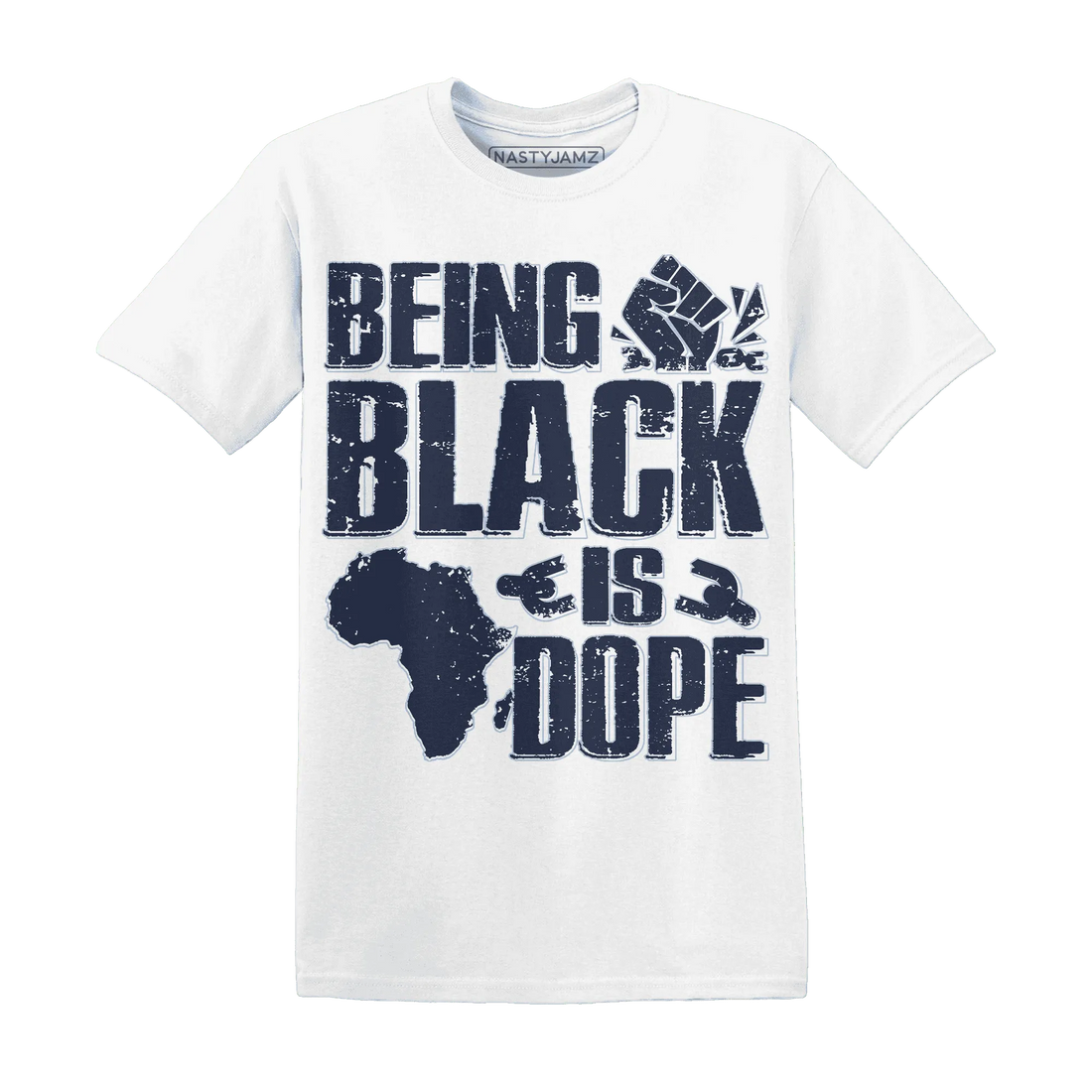 White-Navy-6s-T-Shirt-Match-Being-Black-Is-Dope