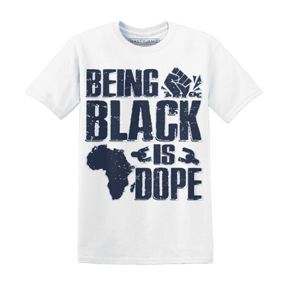 White-Navy-6s-T-Shirt-Match-Being-Black-Is-Dope