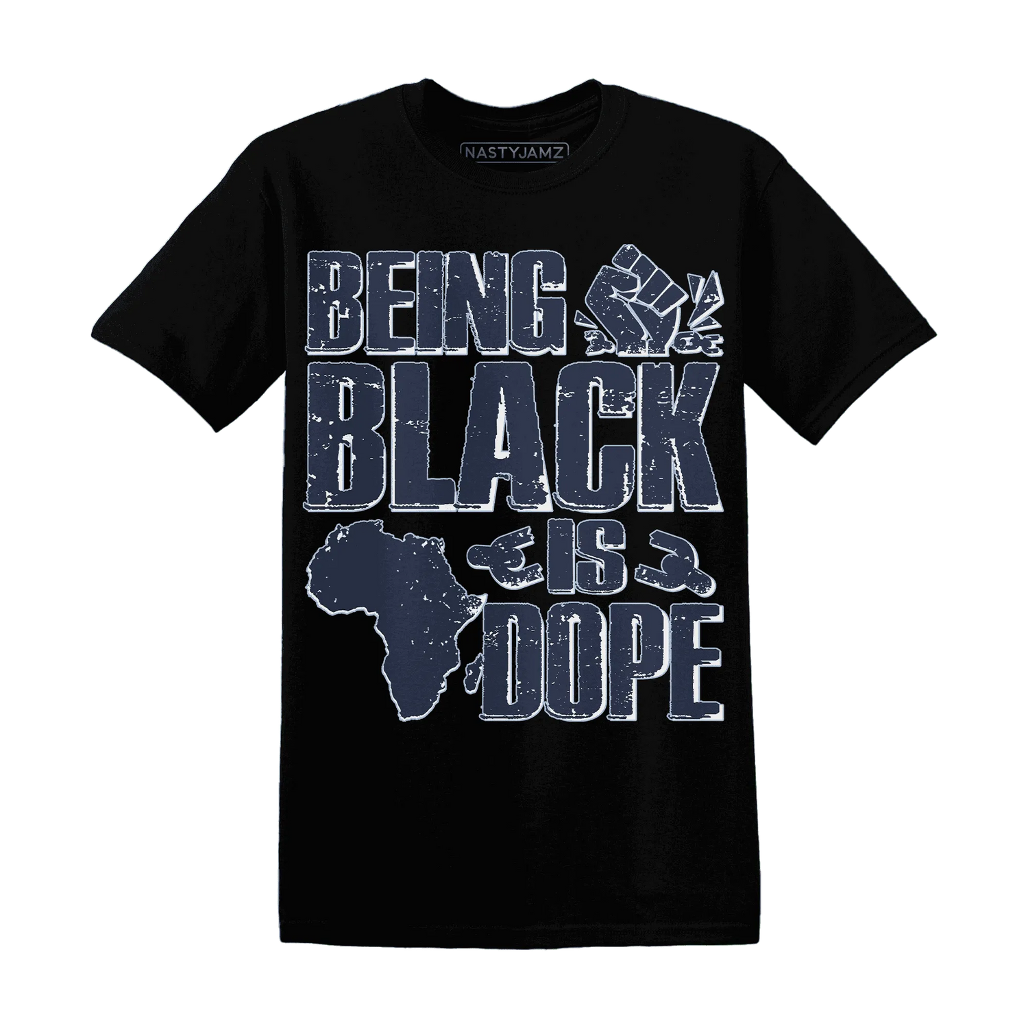 White-Navy-6s-T-Shirt-Match-Being-Black-Is-Dope