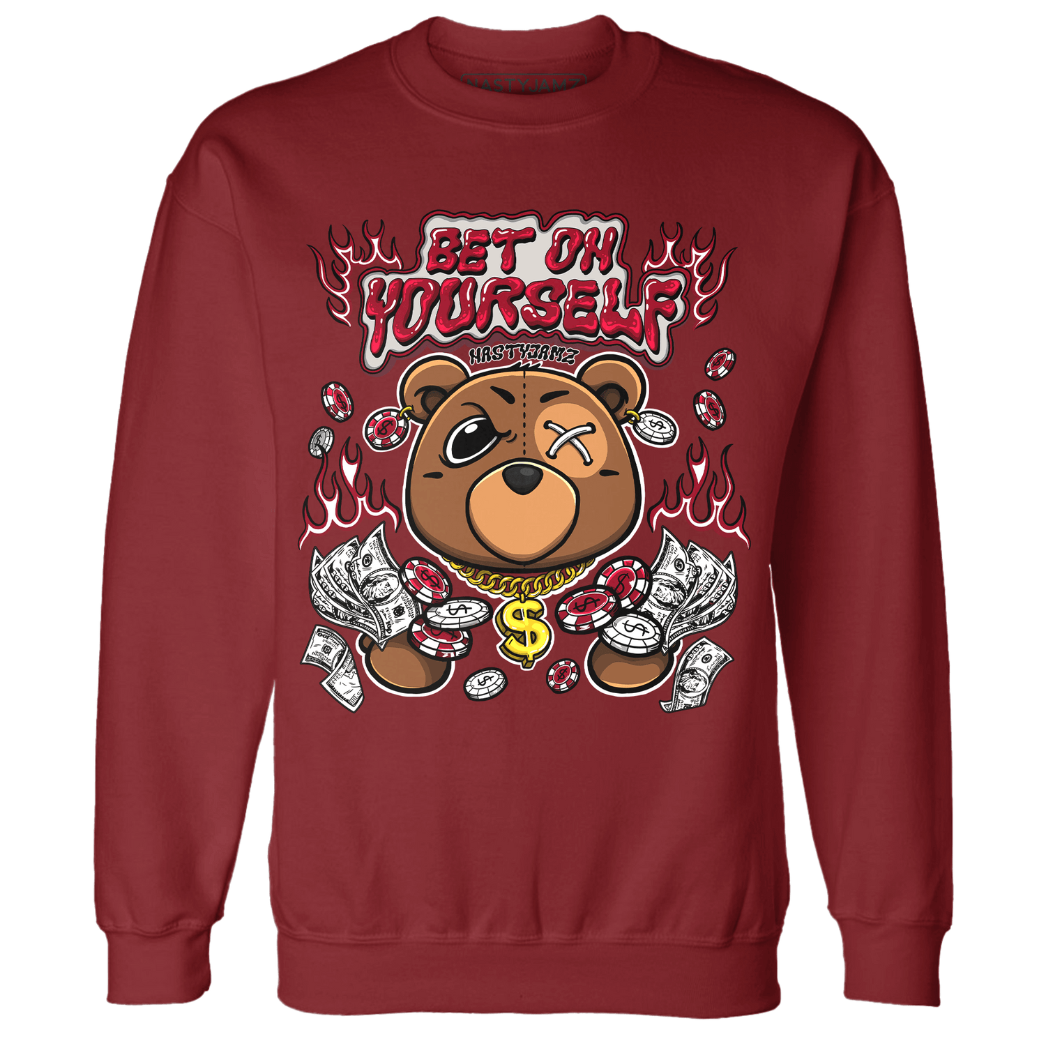 Retro Red Taxi 12s Sweatshirt Match Bet On Yourself BER - NastyJamz