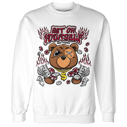 High White Team Red 1s Sweatshirt Match Bet On Yourself BER - NastyJamz