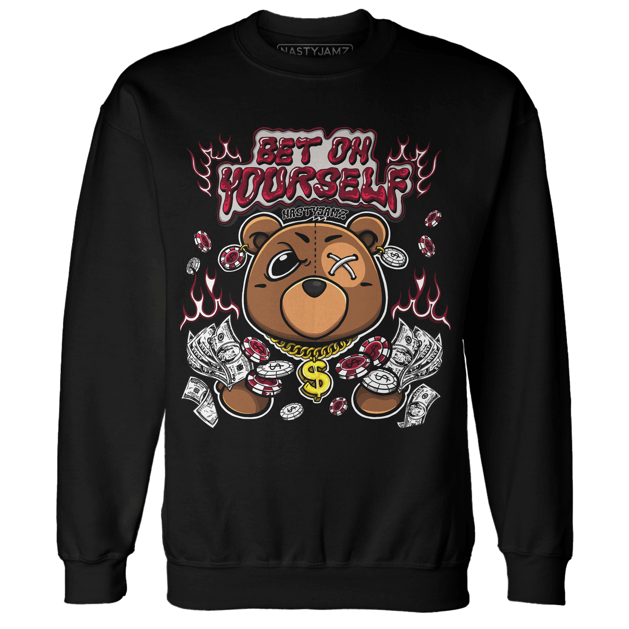 High White Team Red 1s Sweatshirt Match Bet On Yourself BER - NastyJamz