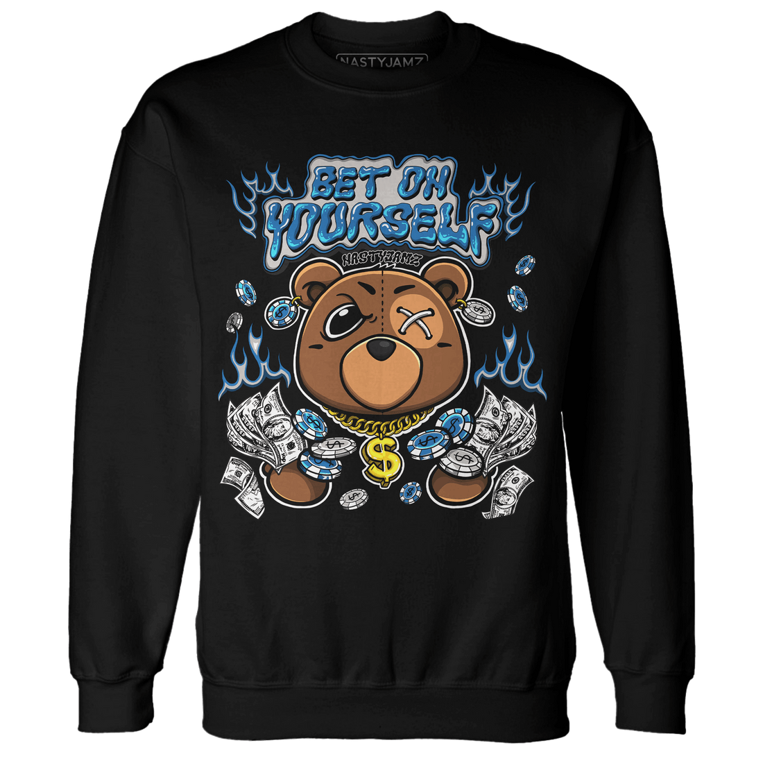 Industrial Blue 4s Sweatshirt Match Bet On Yourself BER - NastyJamz