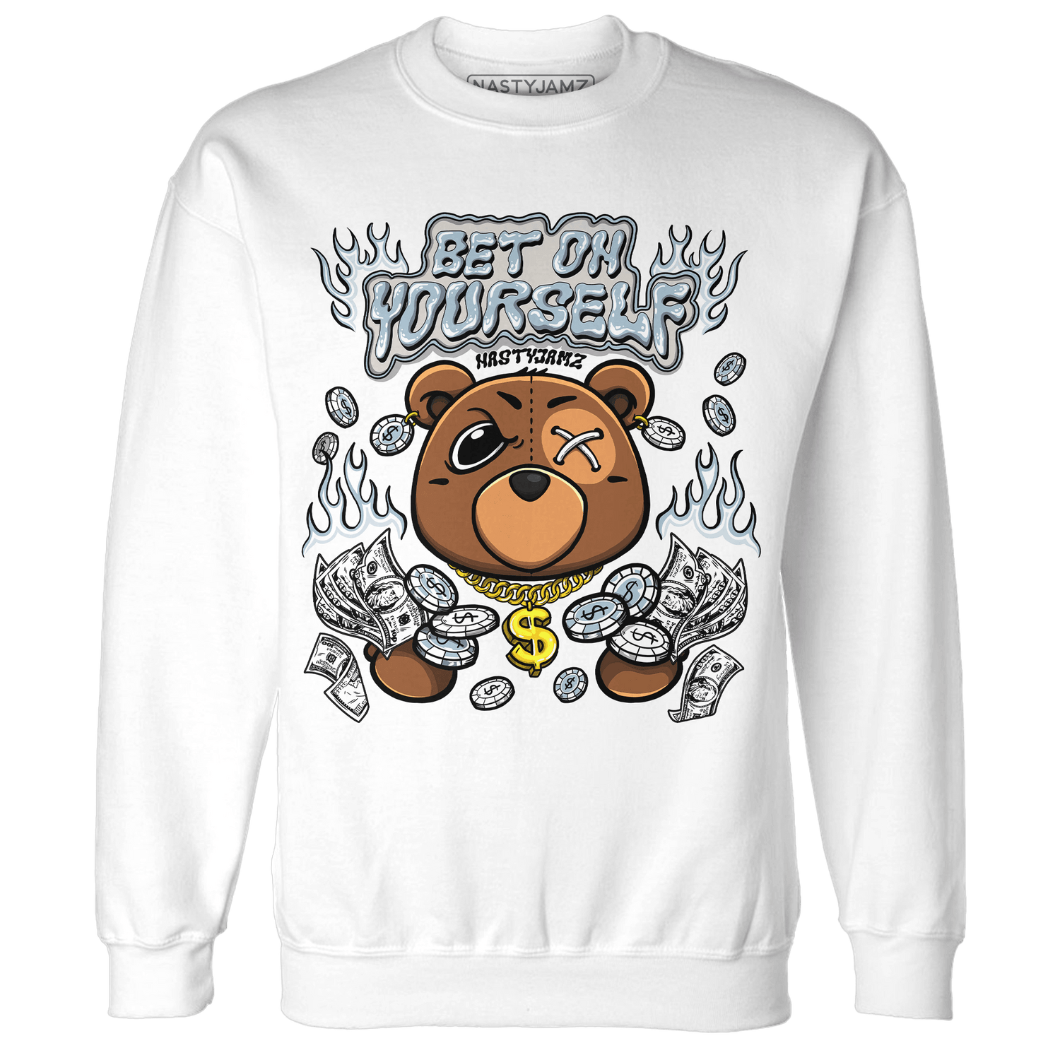 Blue Grey 13s Sweatshirt Match Bet On Yourself BER - NastyJamz