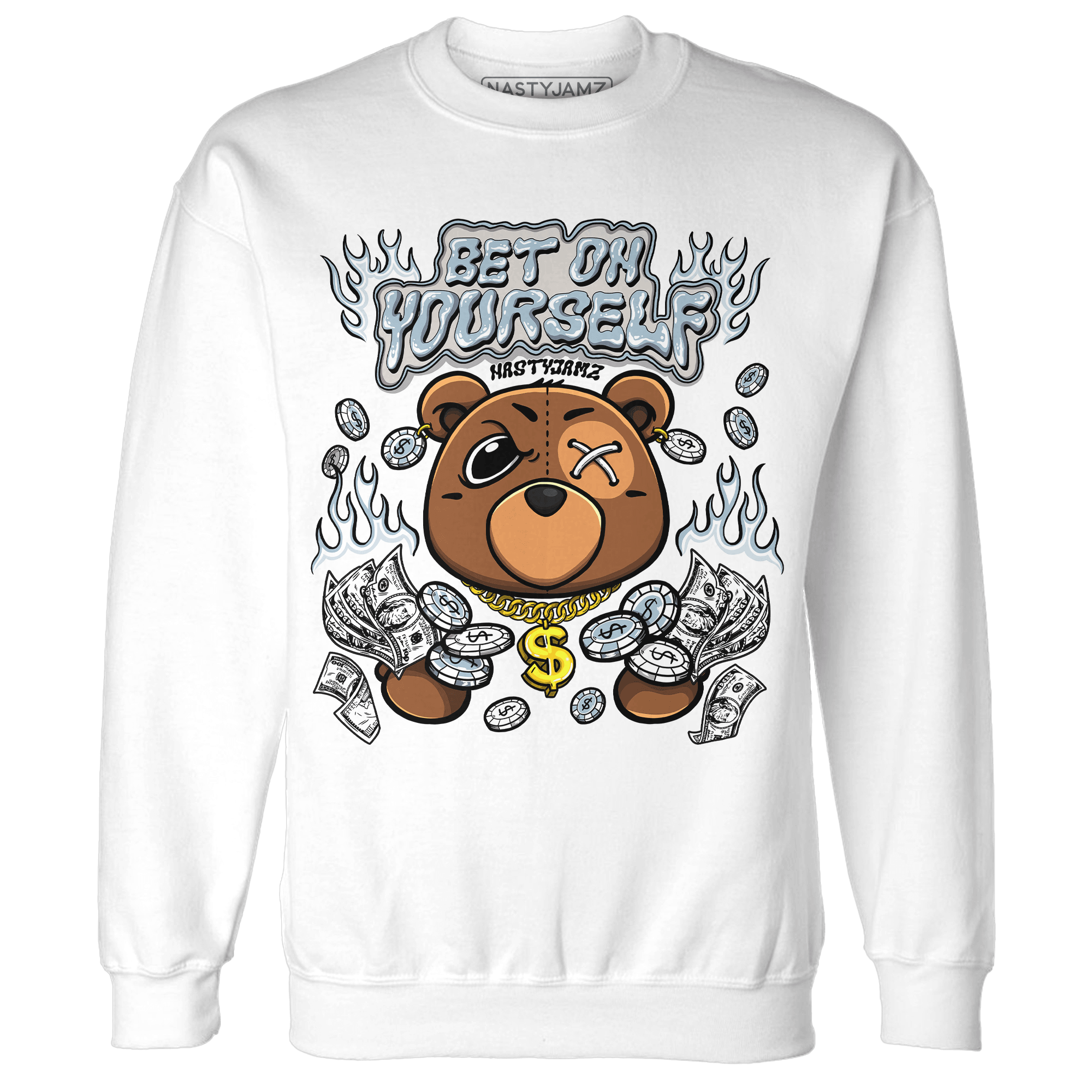 Blue Grey 13s Sweatshirt Match Bet On Yourself BER - NastyJamz