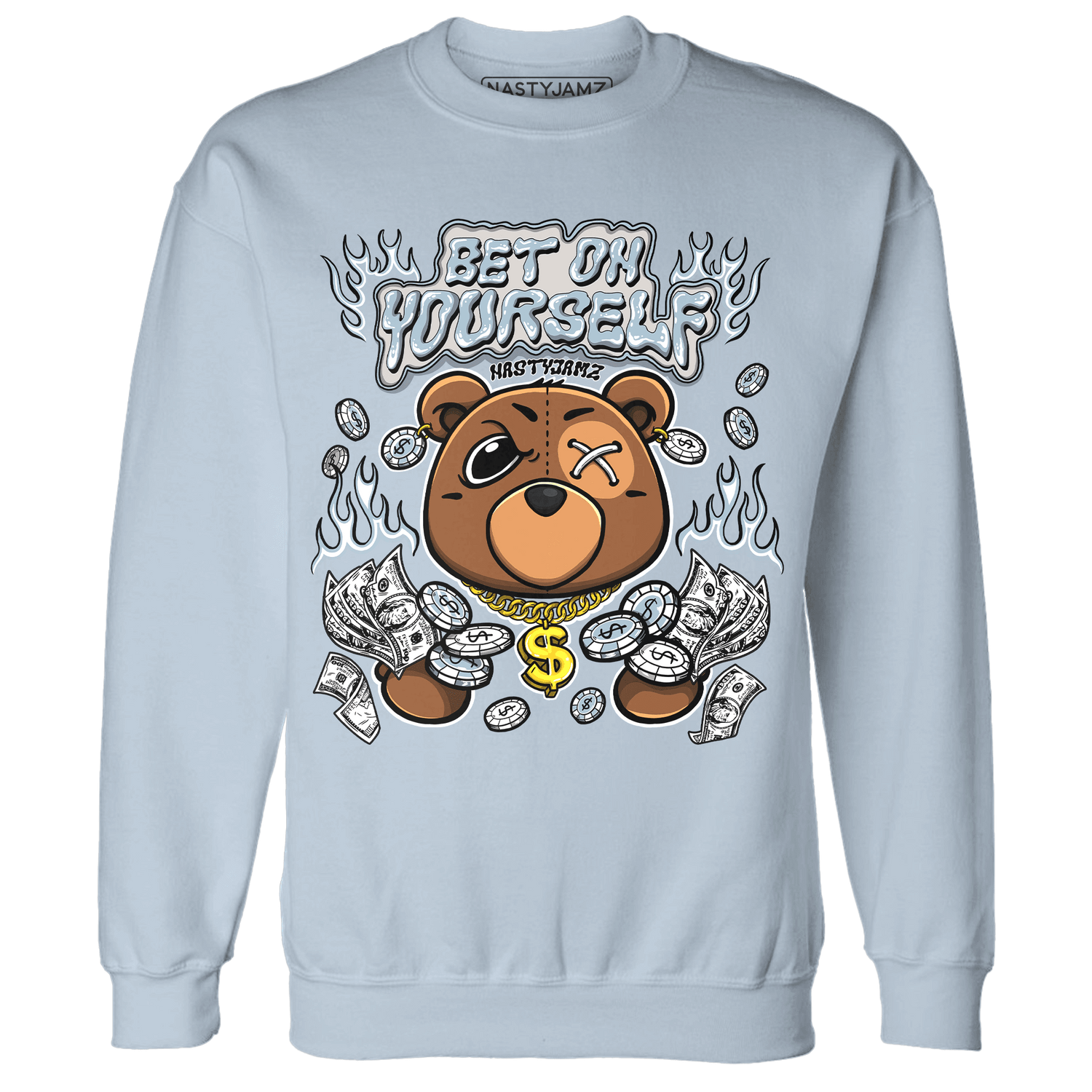 Blue Grey 13s Sweatshirt Match Bet On Yourself BER - NastyJamz