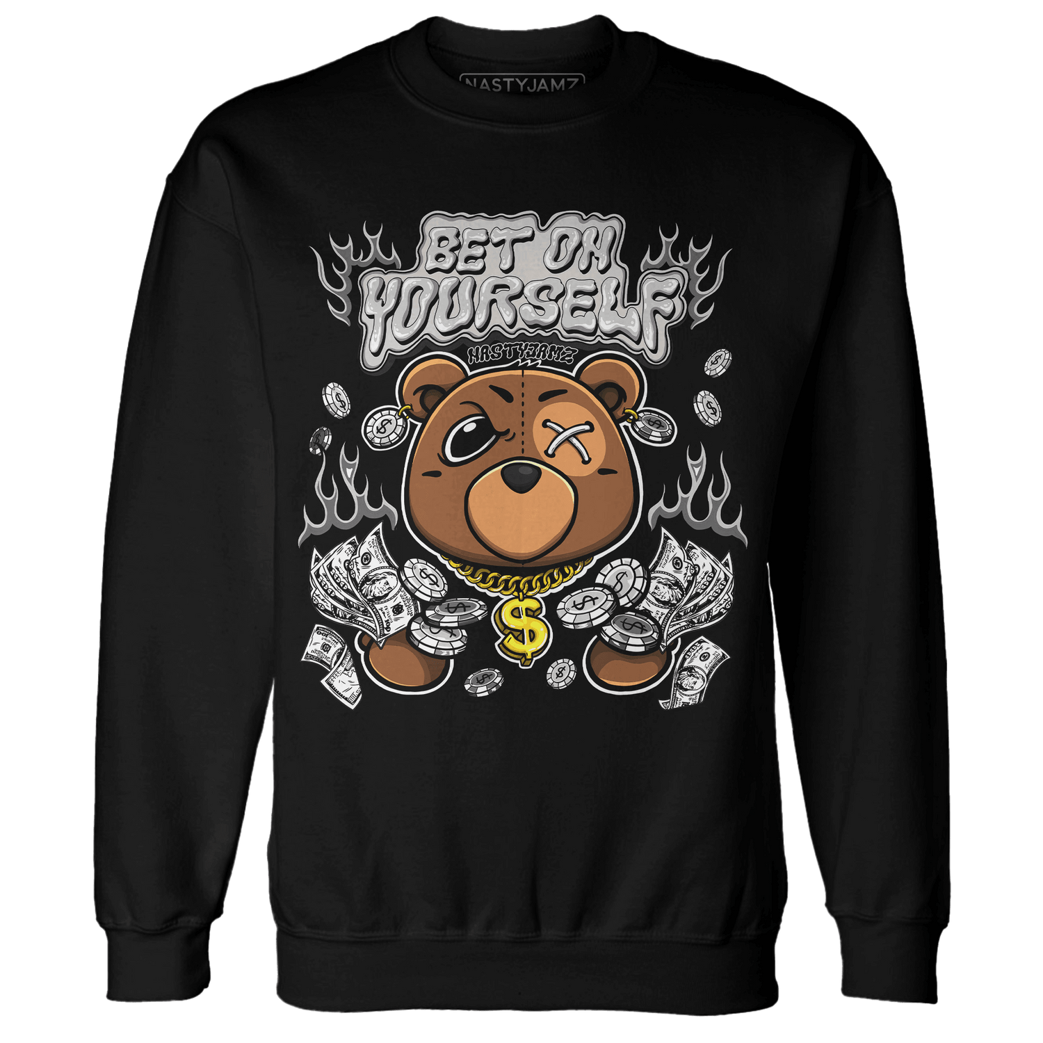 Retro High OG Black White 1s Sweatshirt Match Bet On Yourself BER - NastyJamz