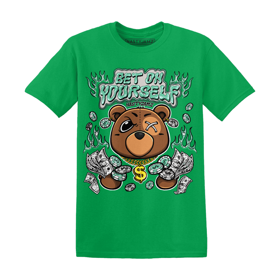 Green Glow 3s T Shirt Match Bet On Yourself BER - NastyJamz