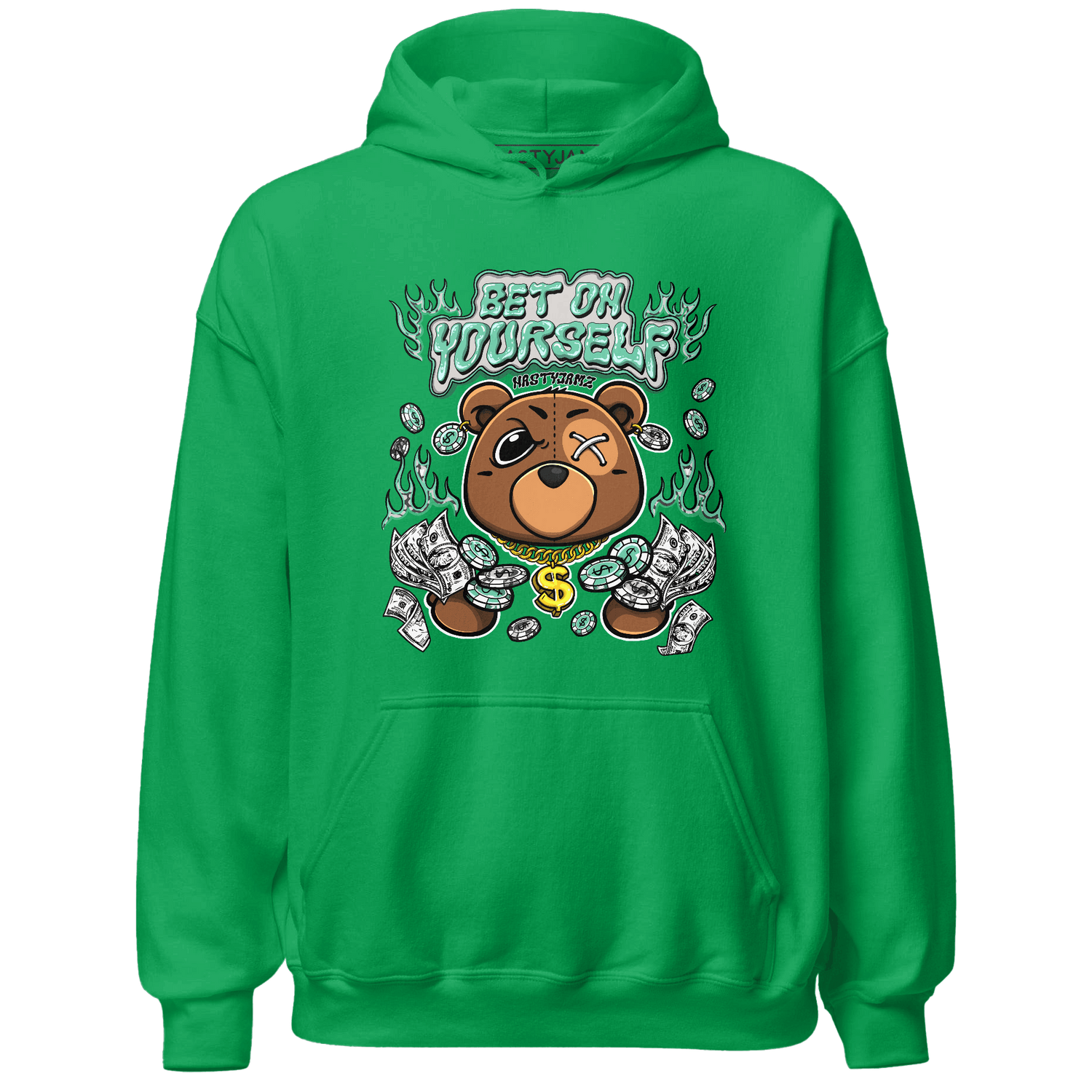 Green Glow 3s Hoodie Match Bet On Yourself BER - NastyJamz