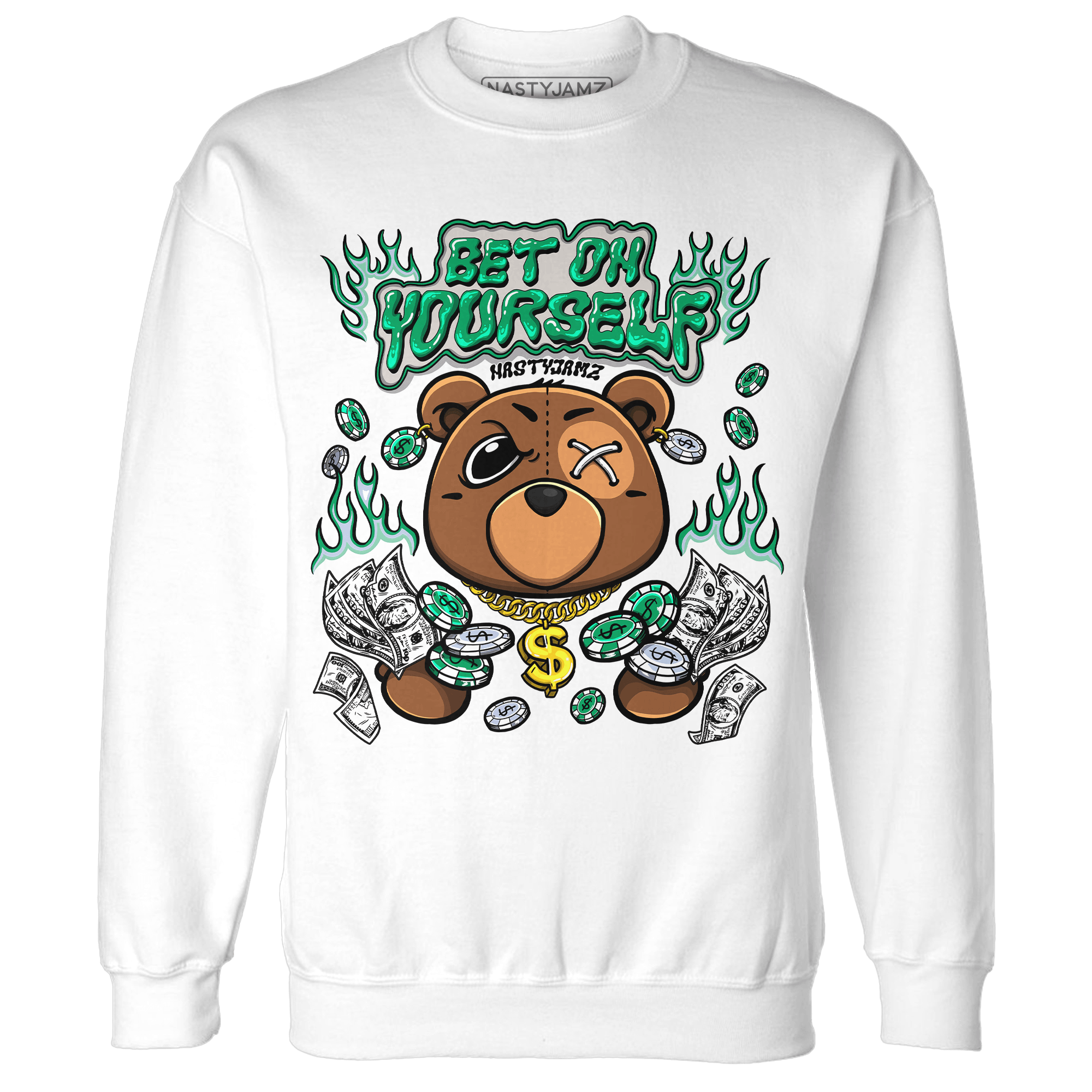 Lucky Green 5s Sweatshirt Match Bet On Yourself BER - NastyJamz