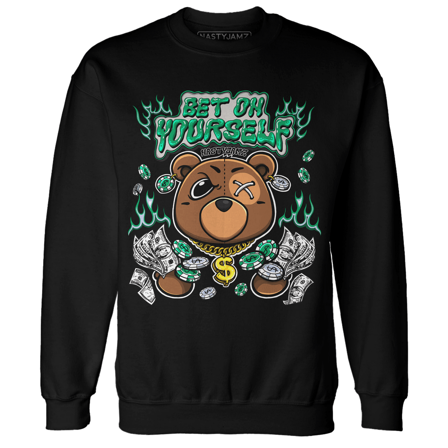 Lucky Green 5s Sweatshirt Match Bet On Yourself BER - NastyJamz