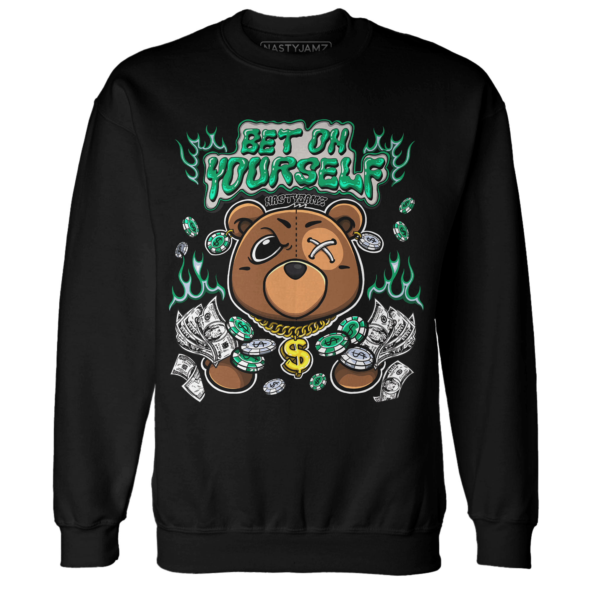 Lucky Green 5s Sweatshirt Match Bet On Yourself BER - NastyJamz