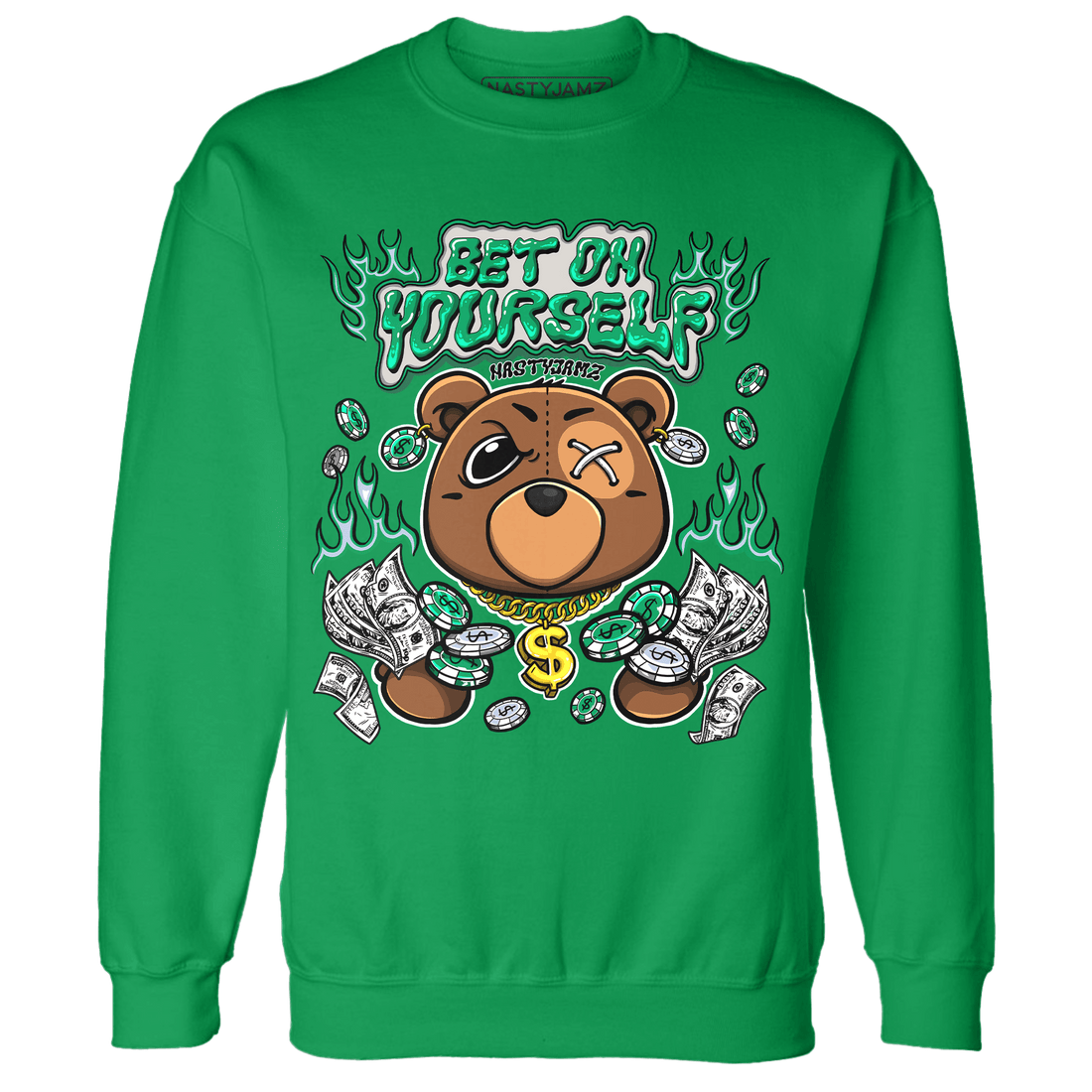Lucky Green 5s Sweatshirt Match Bet On Yourself BER - NastyJamz