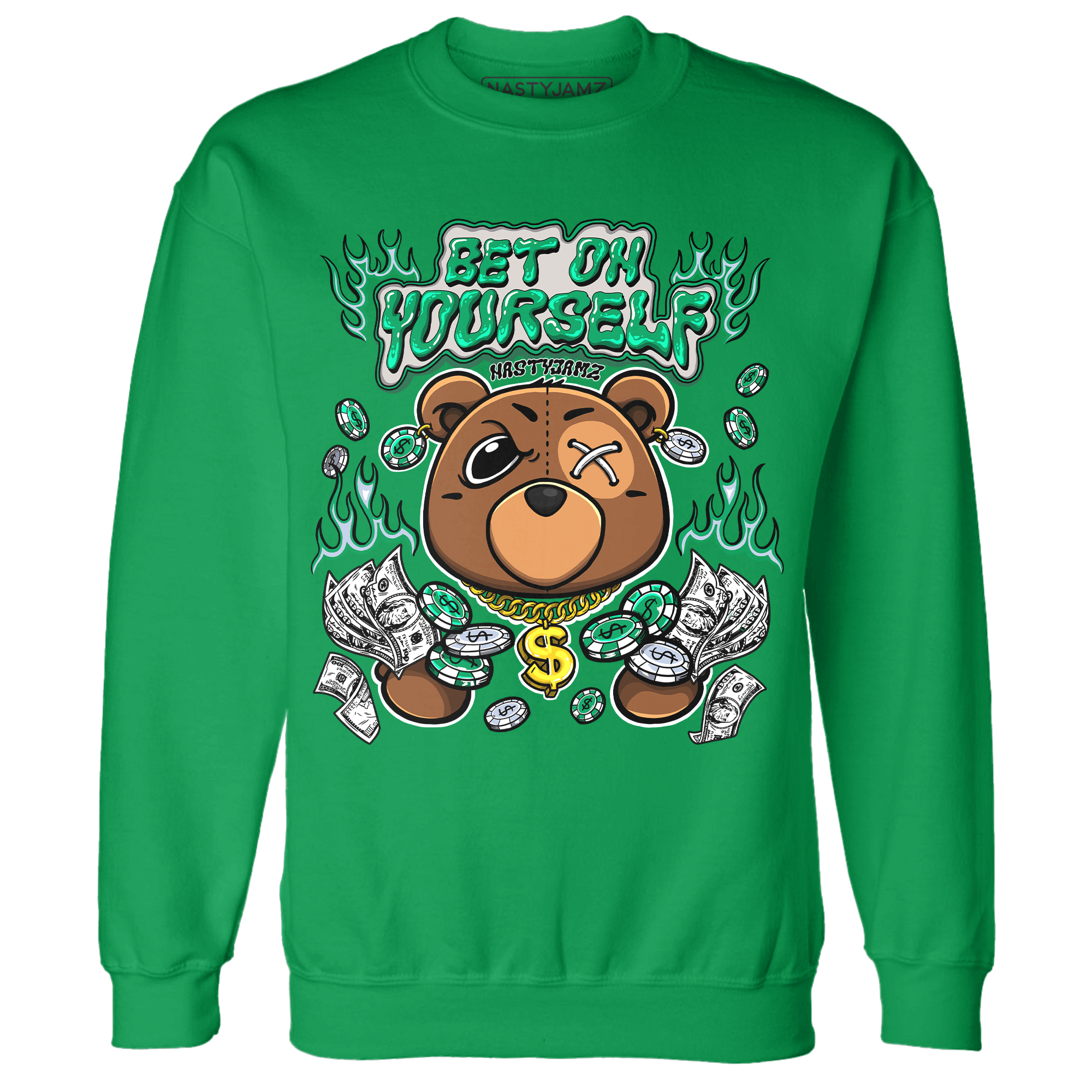 Lucky Green 5s Sweatshirt Match Bet On Yourself BER - NastyJamz