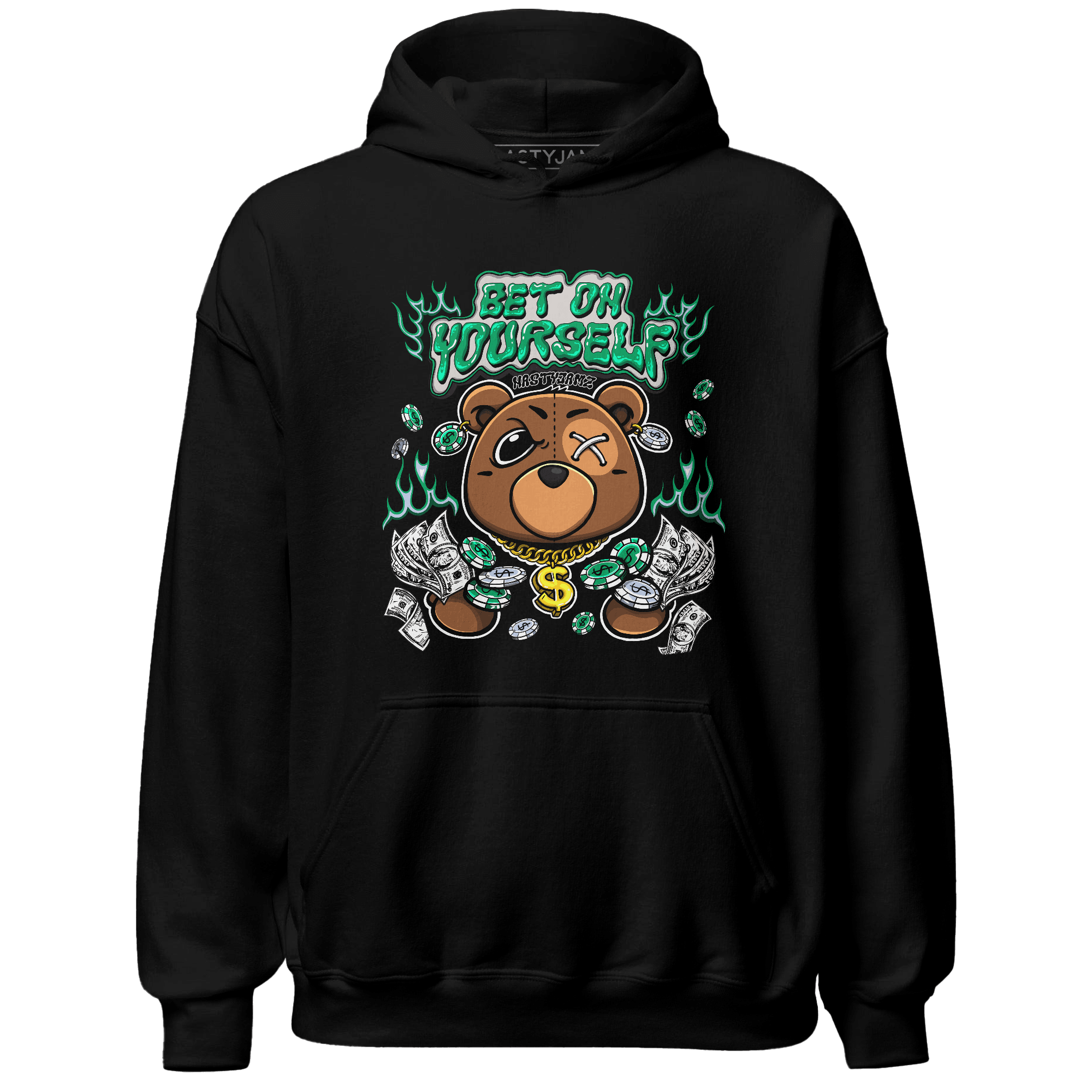 Lucky Green 5s Hoodie Match Bet On Yourself BER - NastyJamz