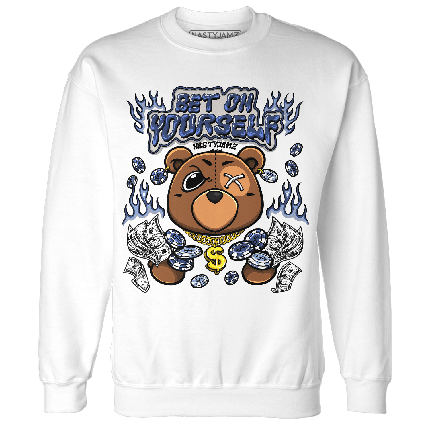 Midnight Navy 5s Sweatshirt Match Bet On Yourself BER - NastyJamz