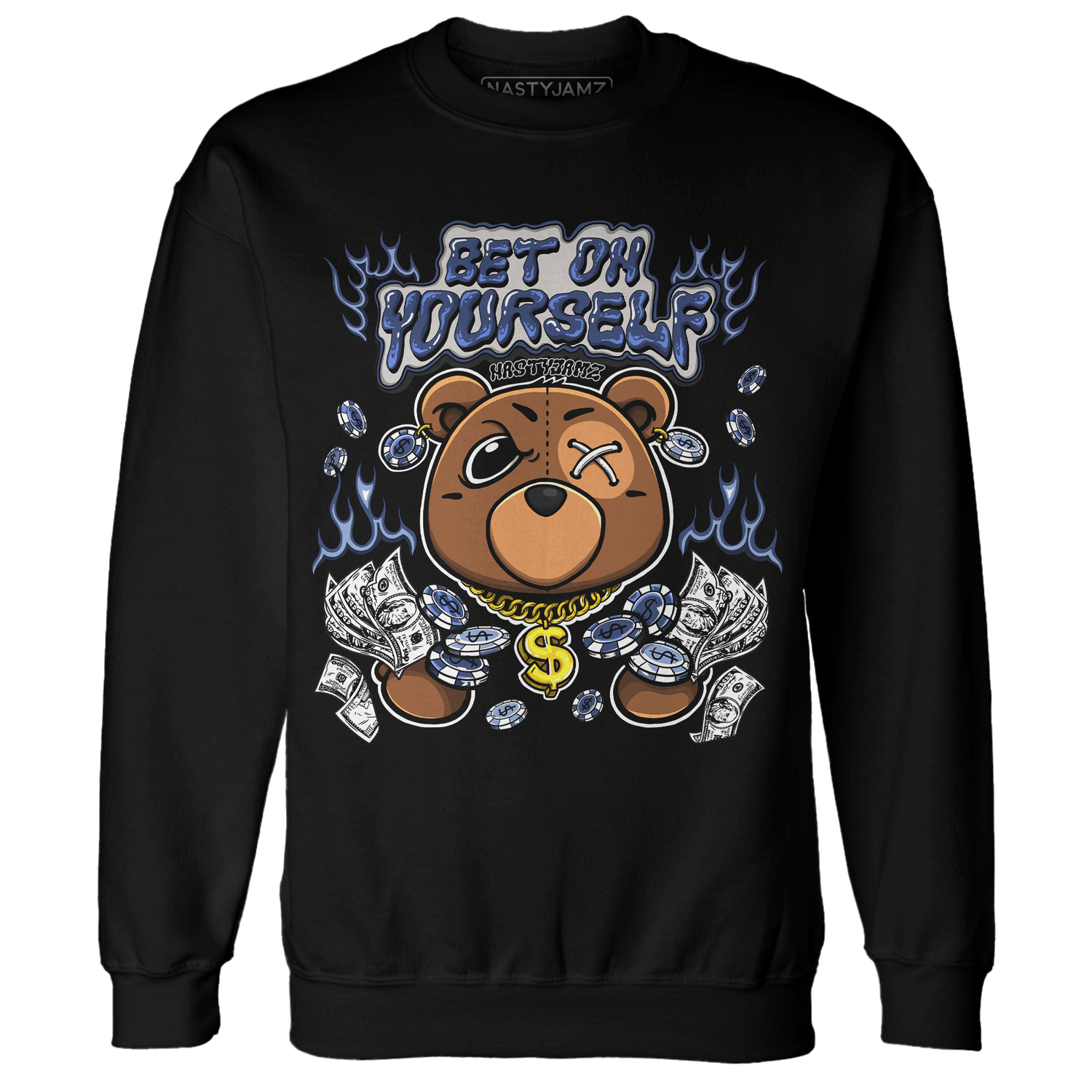 Midnight Navy 5s Sweatshirt Match Bet On Yourself BER - NastyJamz