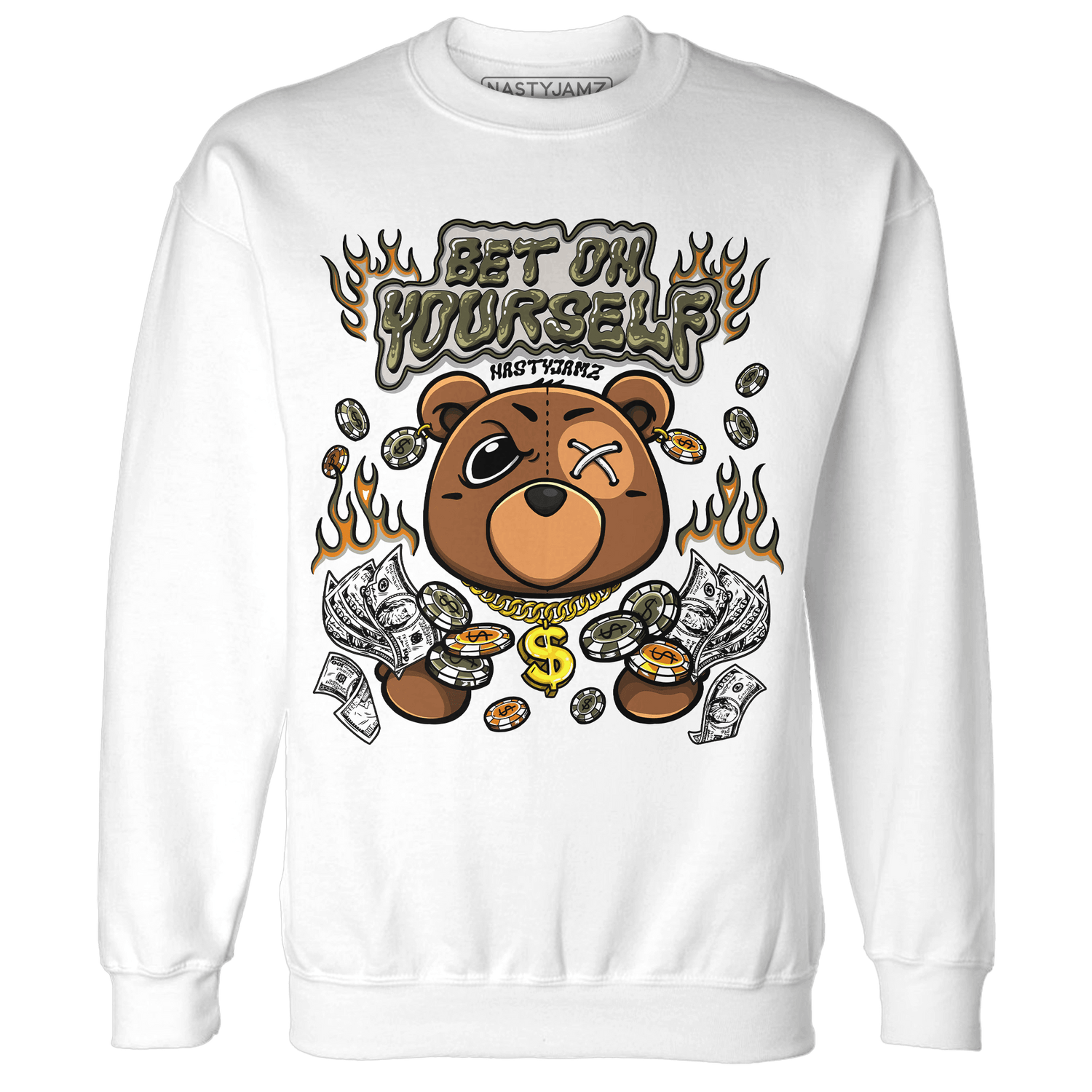 Olive 5s Sweatshirt Match Bet On Yourself BER - NastyJamz