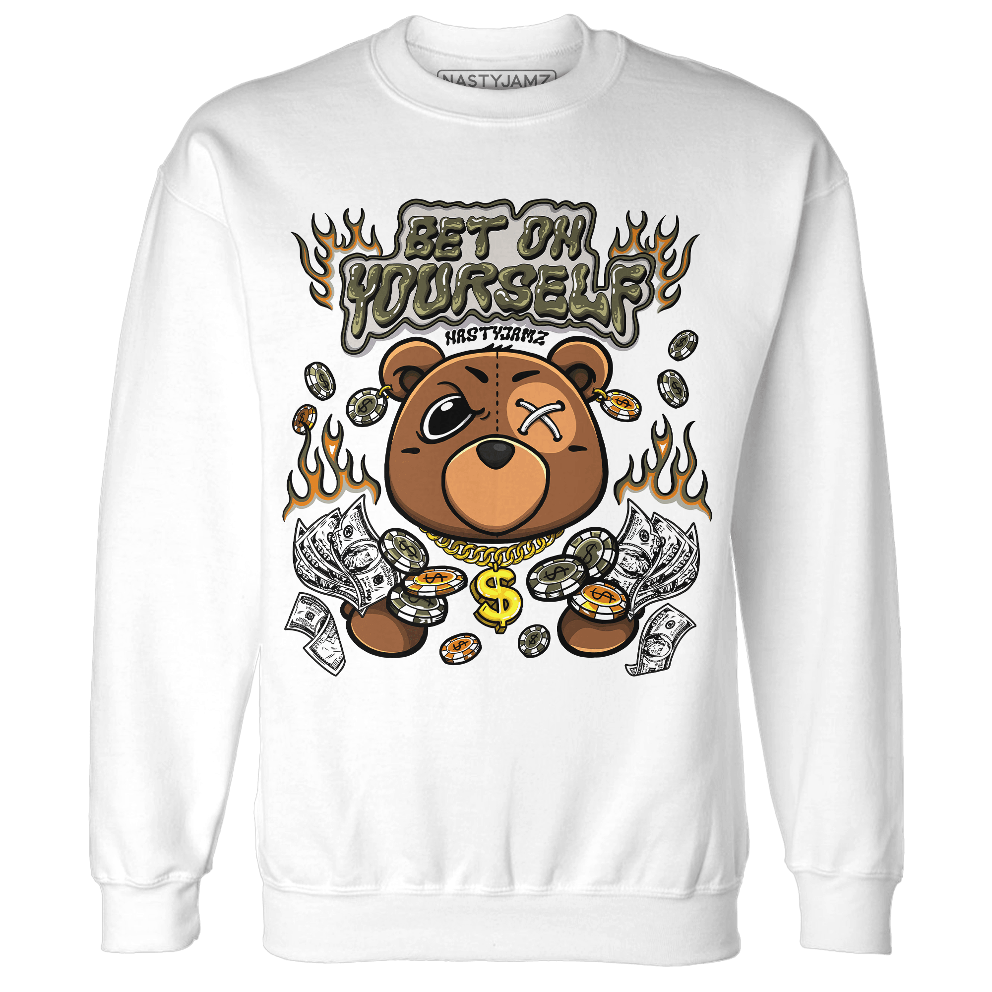 Olive 5s Sweatshirt Match Bet On Yourself BER - NastyJamz