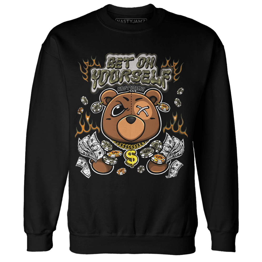 Olive 5s Sweatshirt Match Bet On Yourself BER - NastyJamz