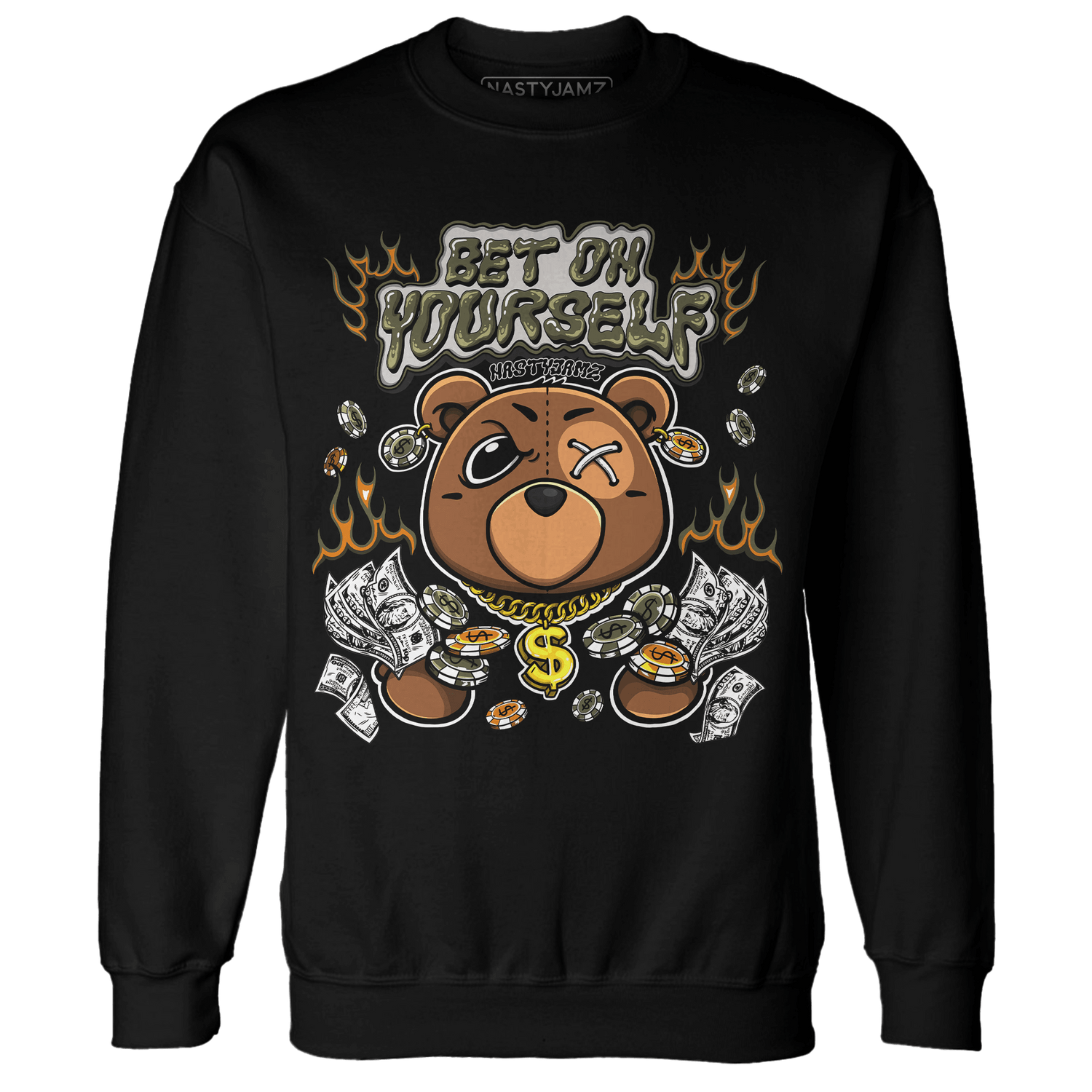 Olive 5s Sweatshirt Match Bet On Yourself BER - NastyJamz