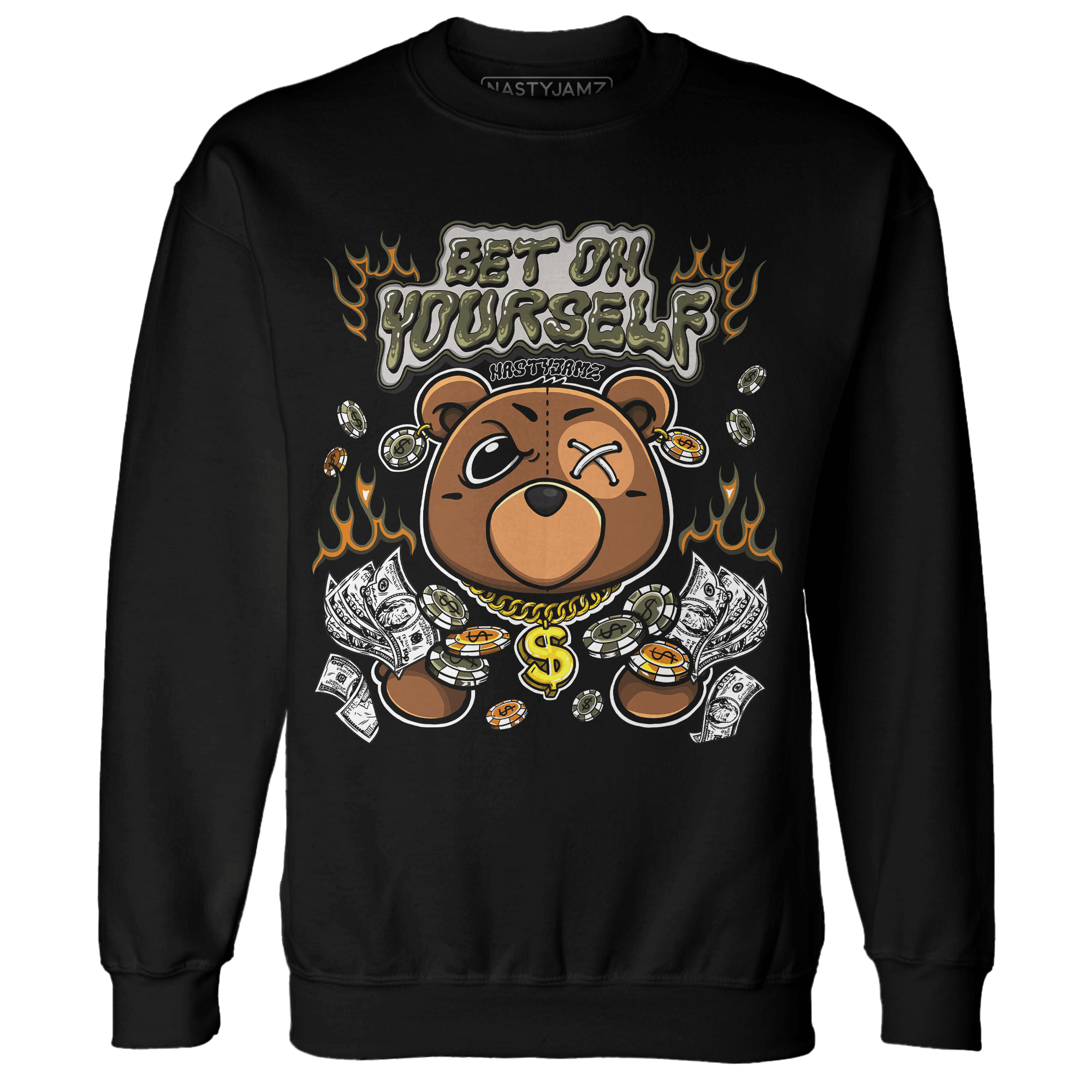 Olive 5s Sweatshirt Match Bet On Yourself BER - NastyJamz