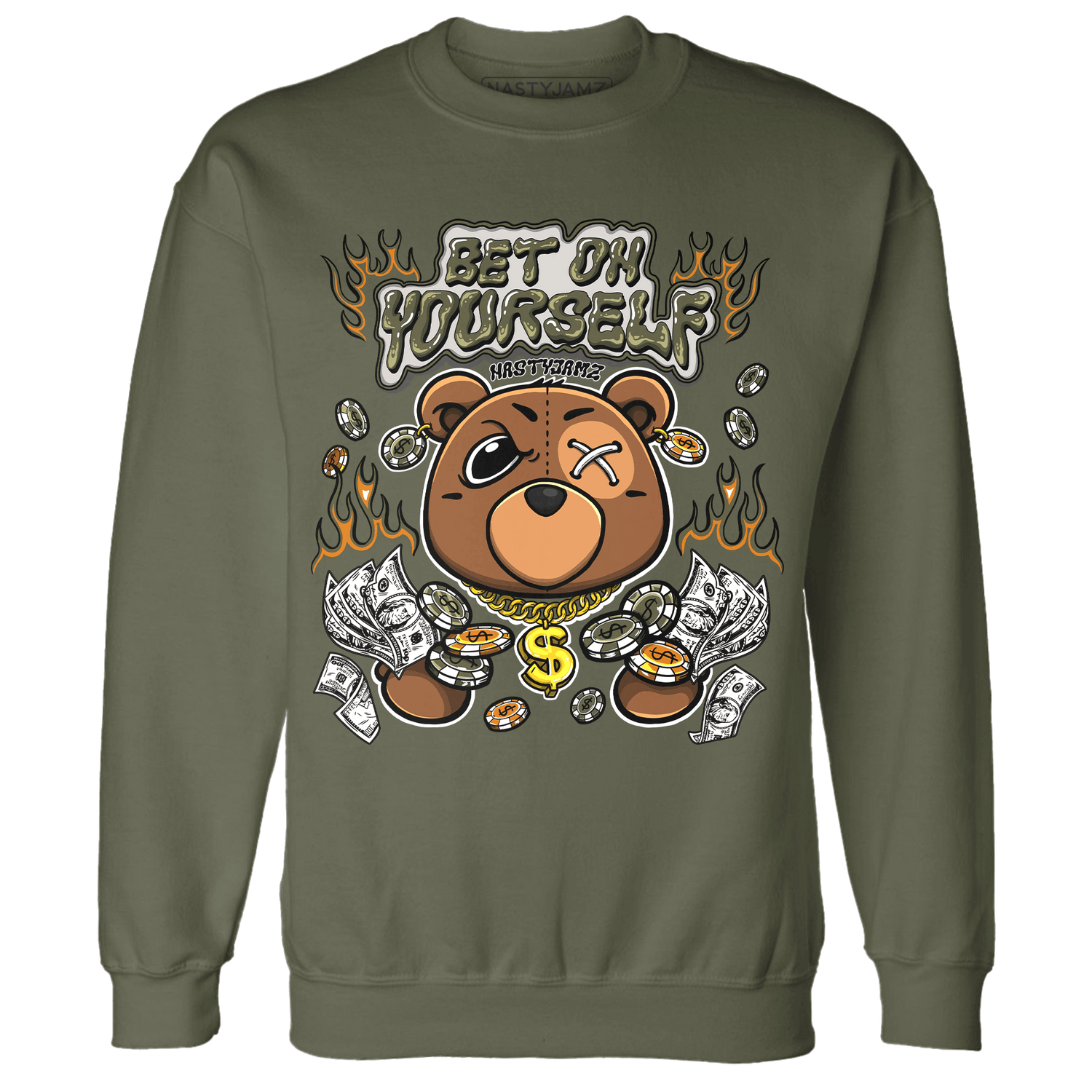 Olive 5s Sweatshirt Match Bet On Yourself BER - NastyJamz