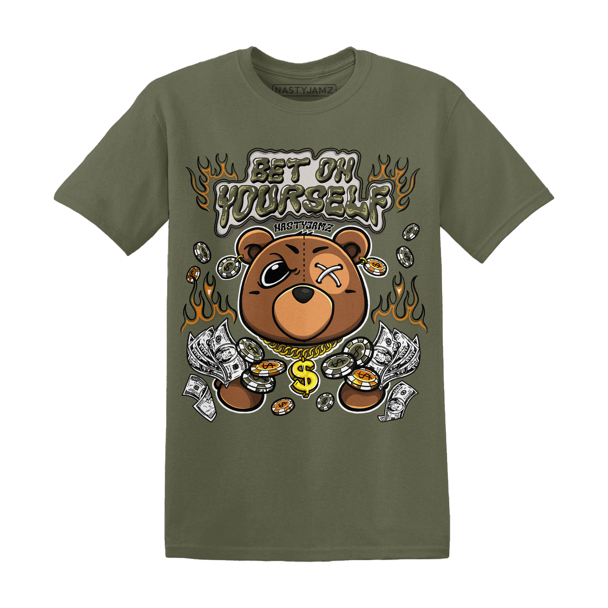 Olive 5s T Shirt Match Bet On Yourself BER - NastyJamz