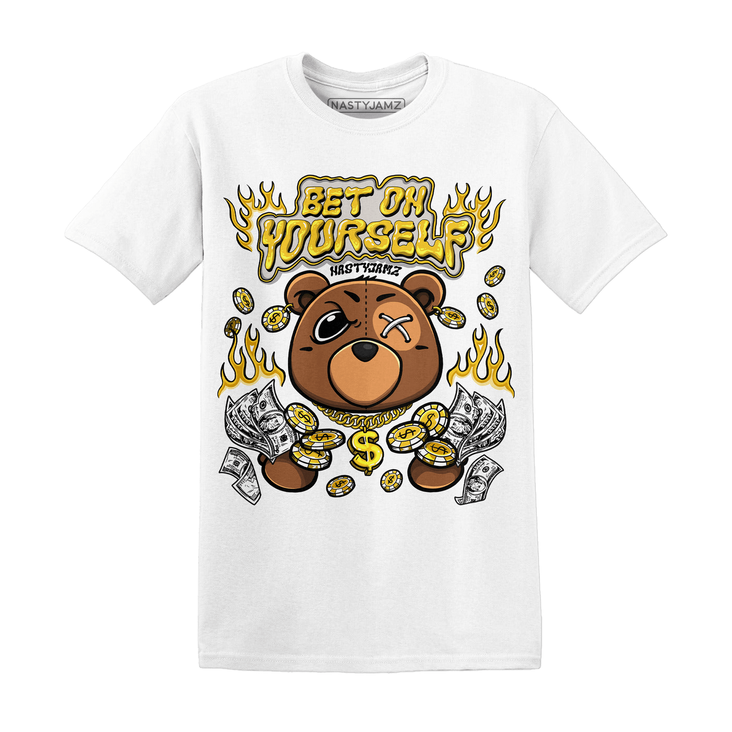 Yellow Ochre 6s T Shirt Match Bet On Yourself BER - NastyJamz