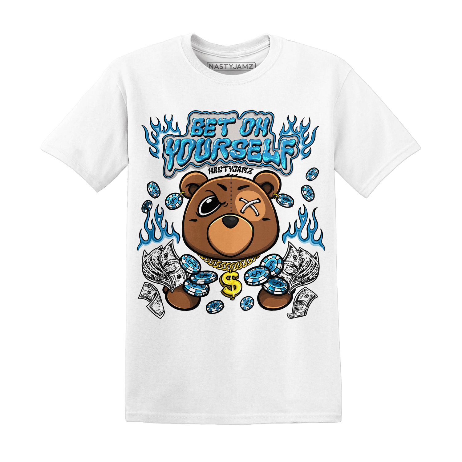 Powder Blue 9s T Shirt Match Bet On Yourself BER - NastyJamz