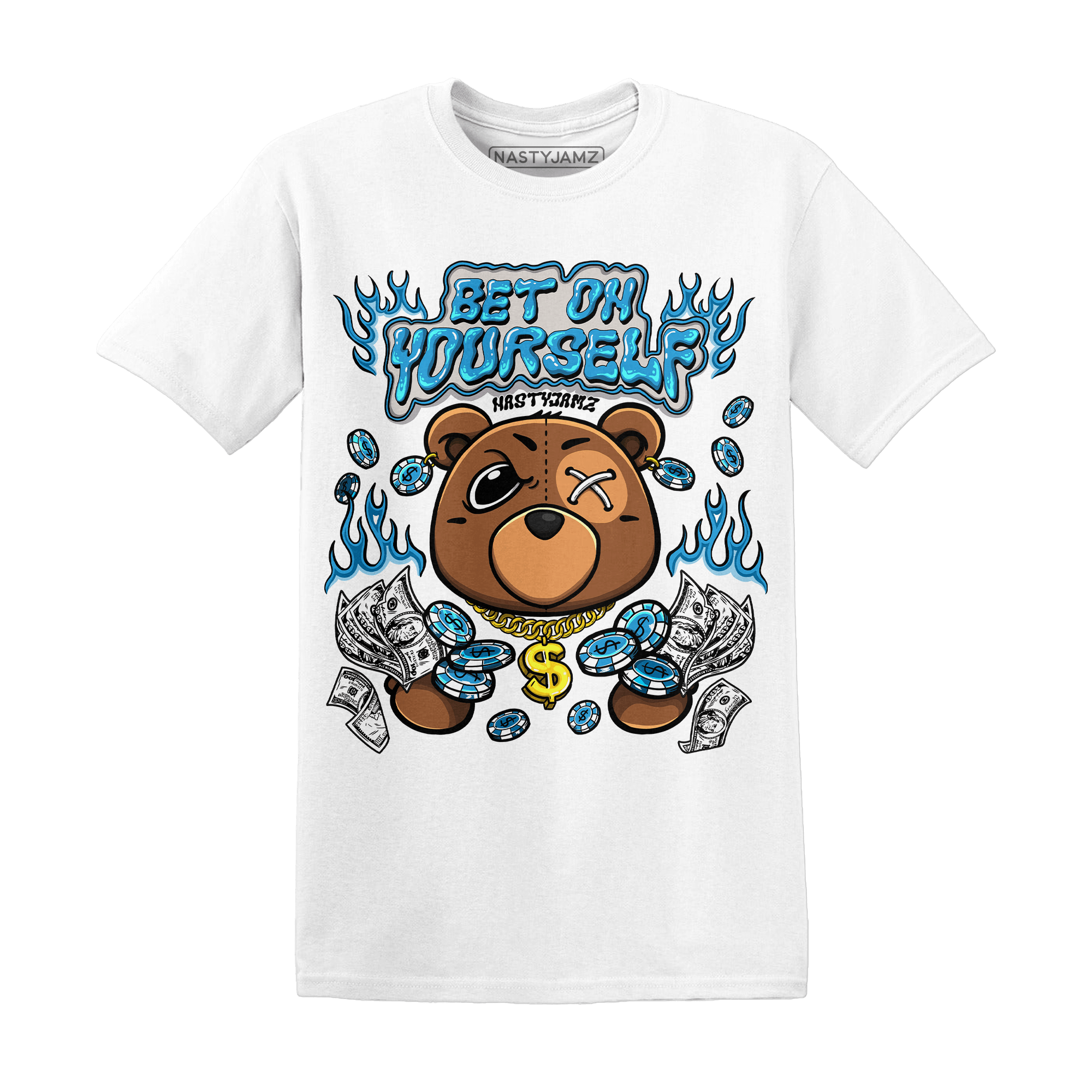 Powder Blue 9s T Shirt Match Bet On Yourself BER - NastyJamz