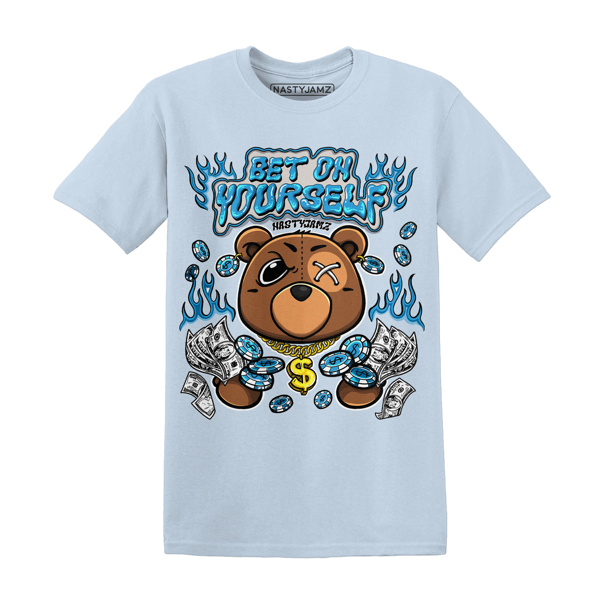 Powder Blue 9s T Shirt Match Bet On Yourself BER - NastyJamz