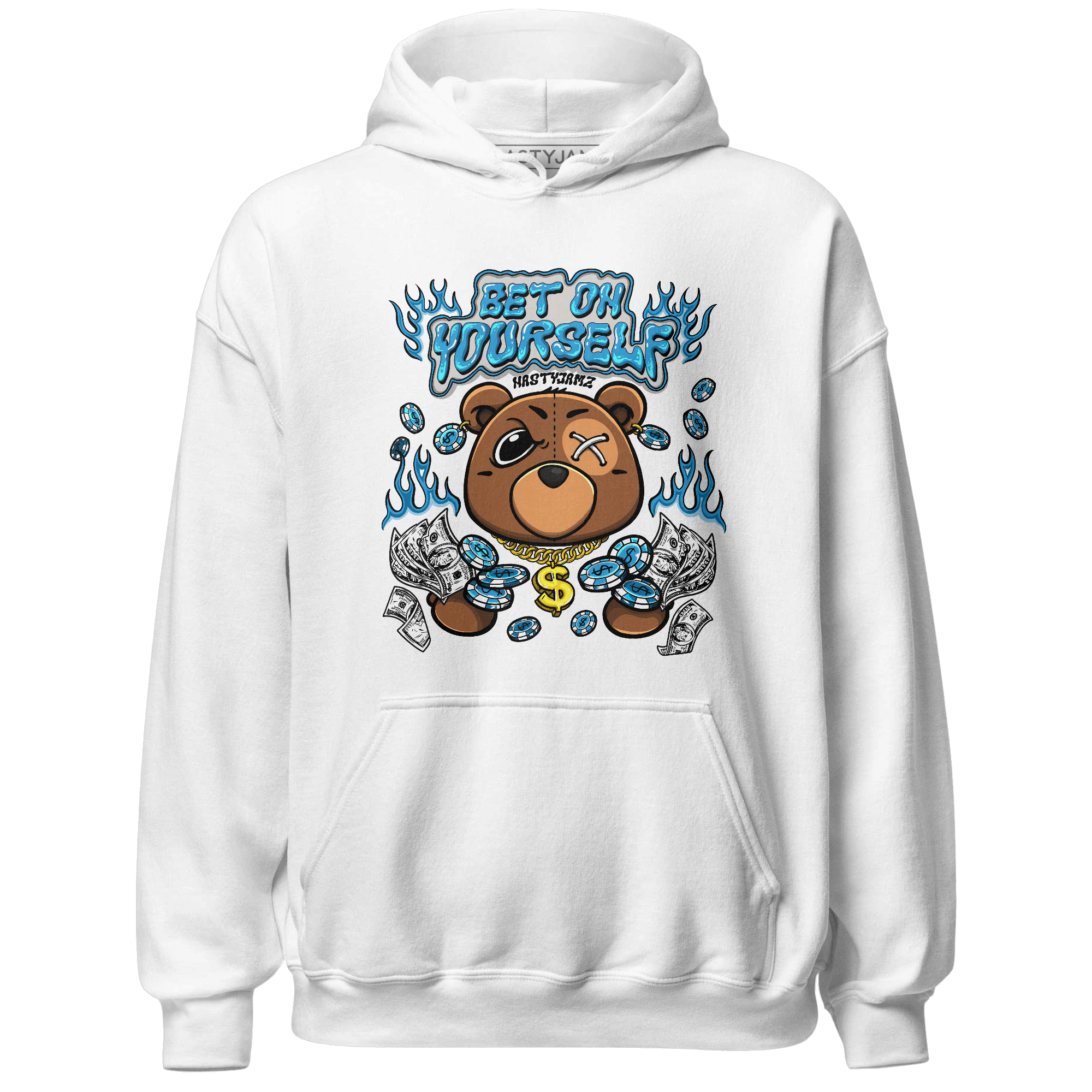 Powder Blue 9s Hoodie Match Bet On Yourself BER - NastyJamz