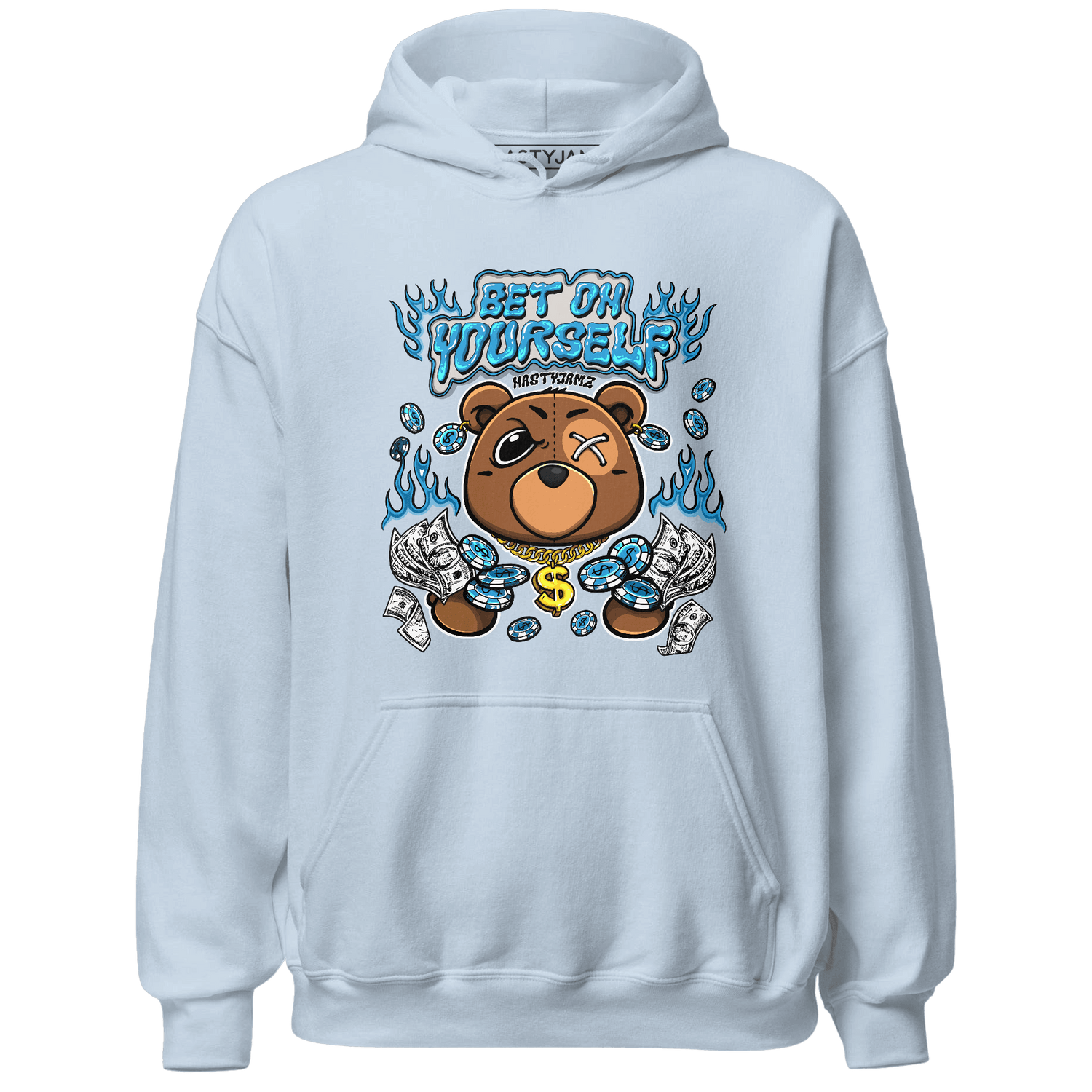 Powder Blue 9s Hoodie Match Bet On Yourself BER - NastyJamz