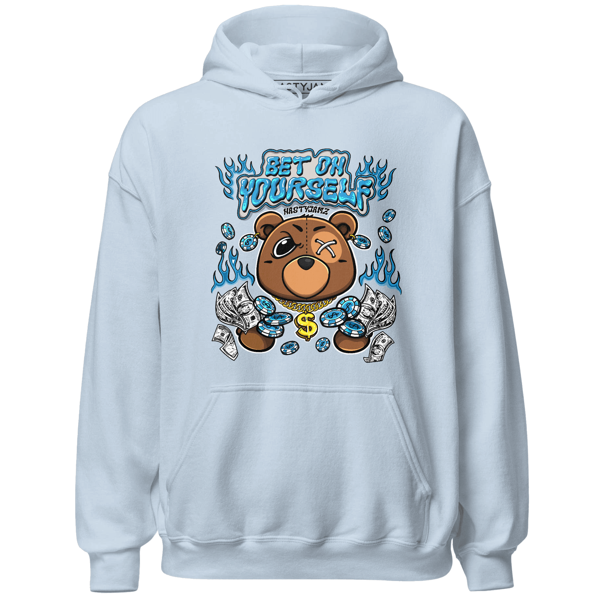 Powder Blue 9s Hoodie Match Bet On Yourself BER - NastyJamz