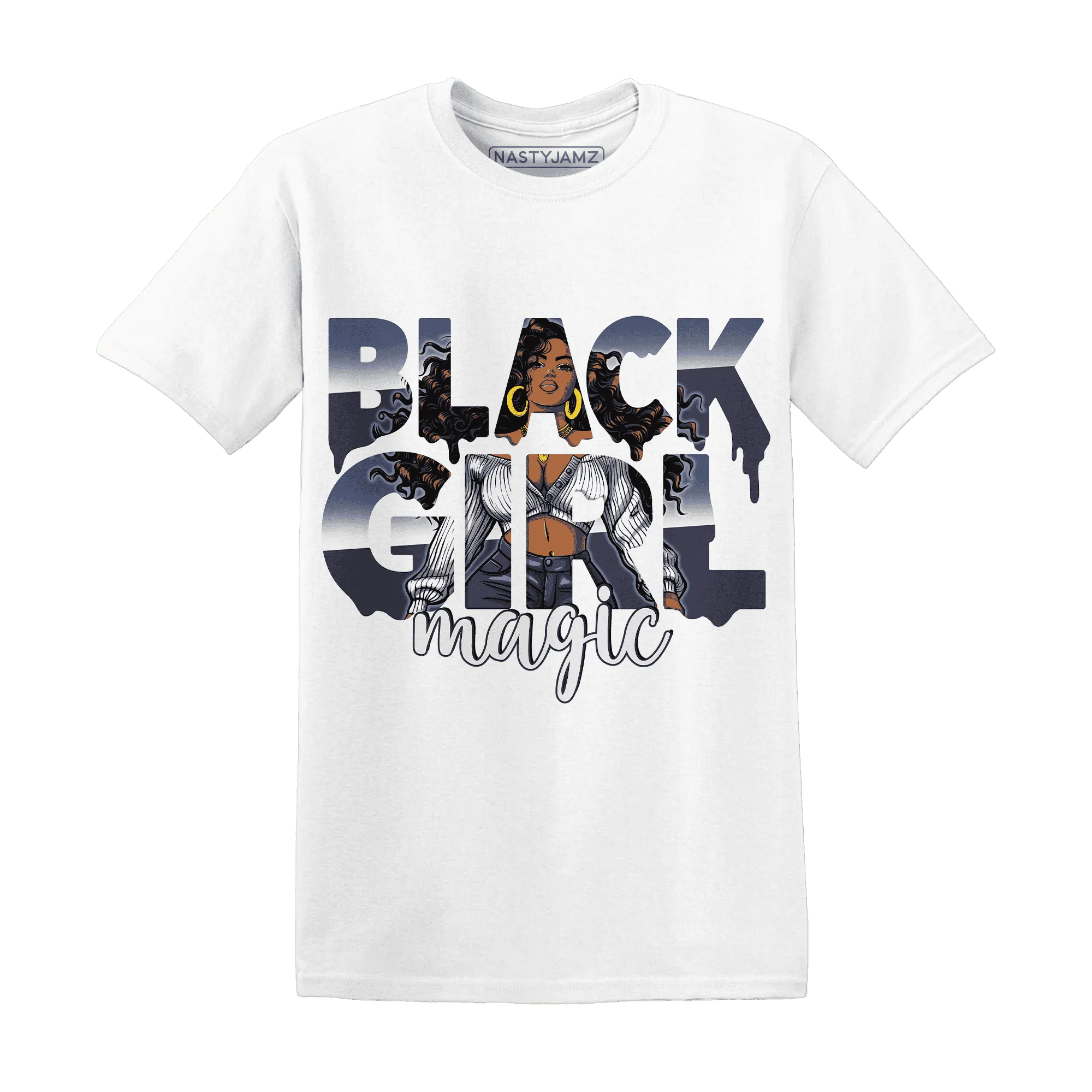 Low-Diffused-Blue-11s-T-Shirt-Match-Black-Girl-Magic