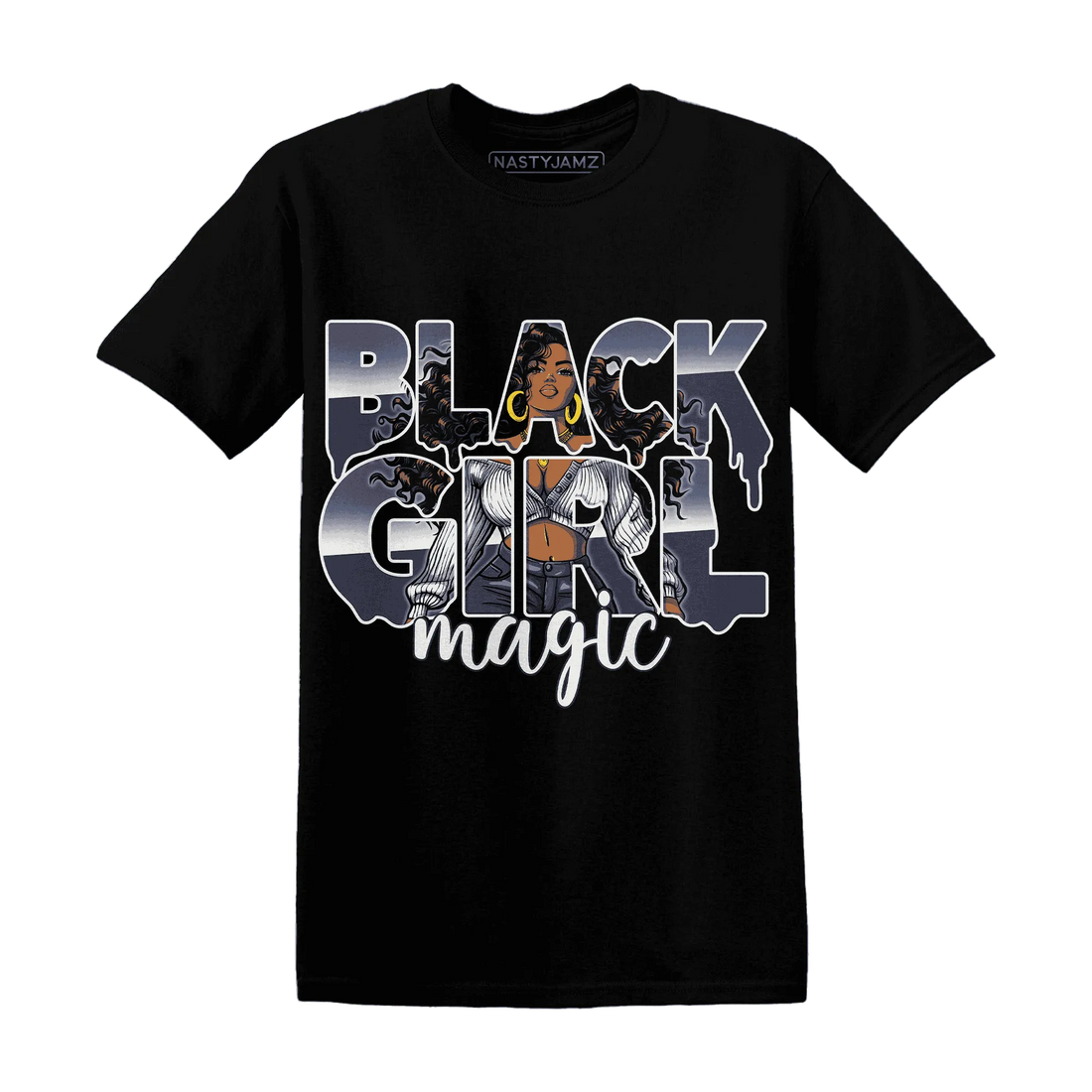 Low-Diffused-Blue-11s-T-Shirt-Match-Black-Girl-Magic