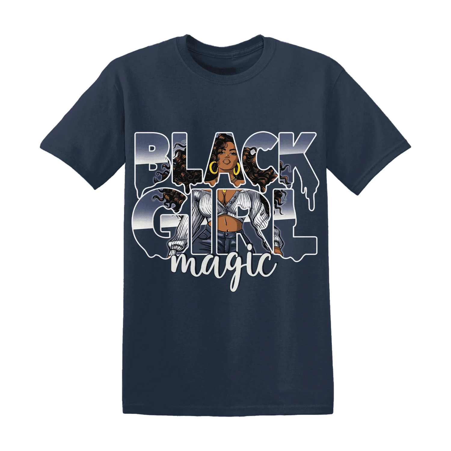 Low-Diffused-Blue-11s-T-Shirt-Match-Black-Girl-Magic