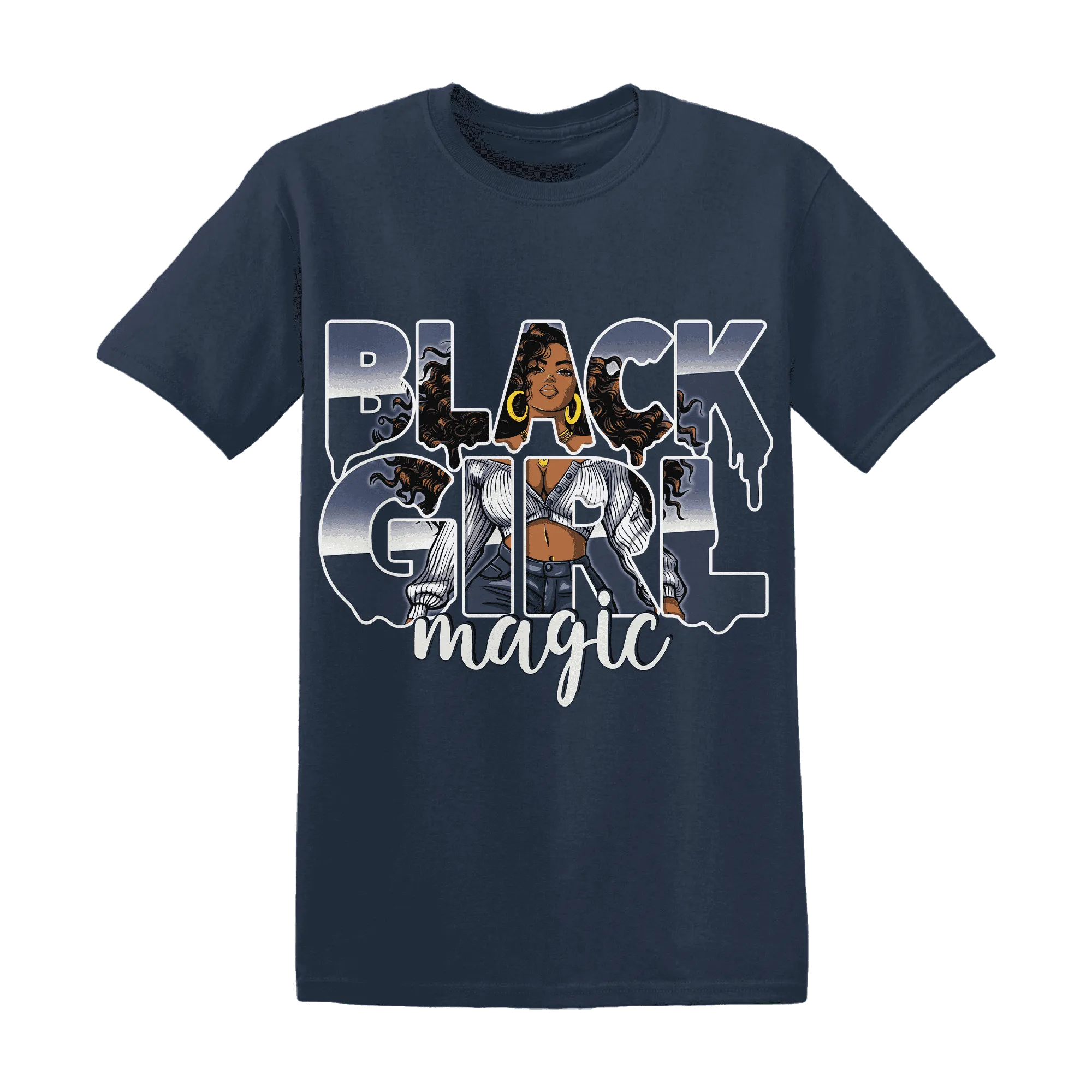 Low-Diffused-Blue-11s-T-Shirt-Match-Black-Girl-Magic