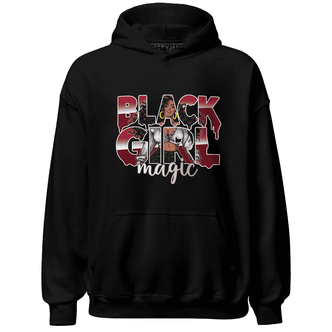 Retro-Red-Taxi-12s-Hoodie-Match-Black-Girl-Magic