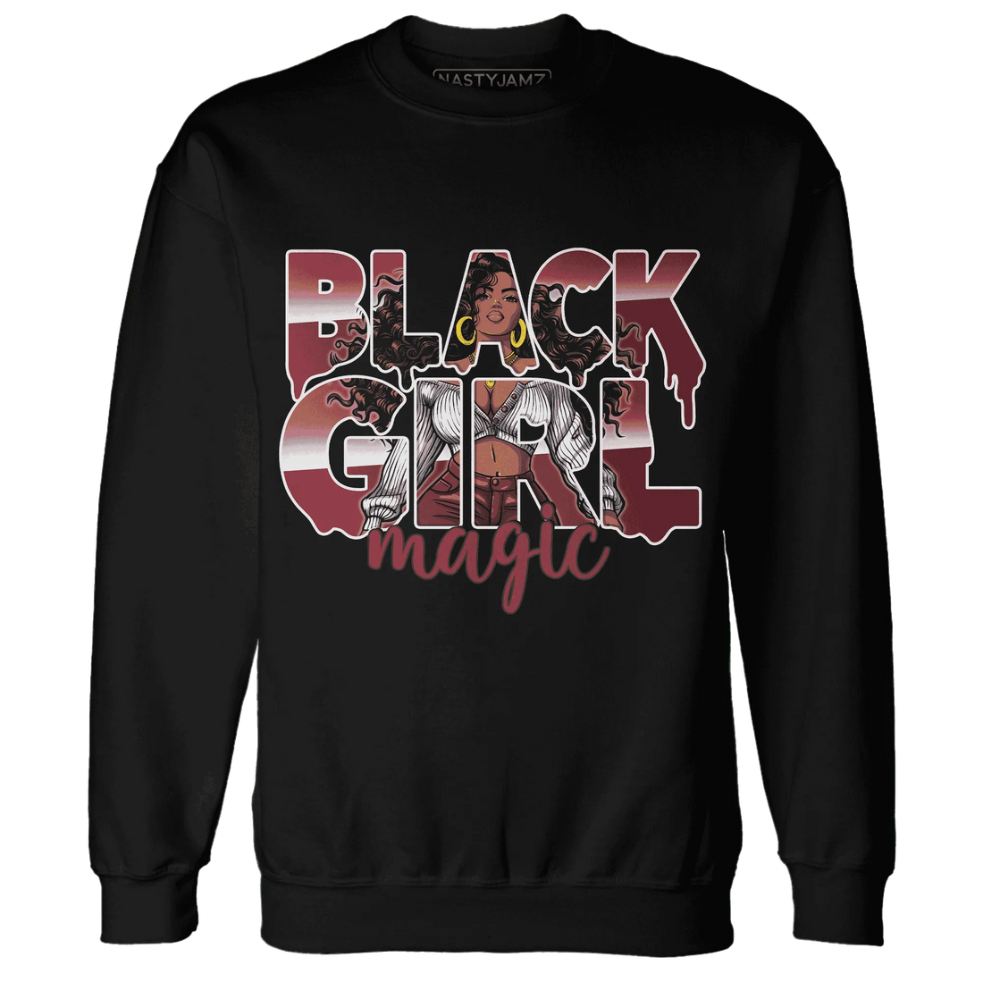 High-87-Metallic-Burgundy-1s-Sweatshirt-Match-Black-Girl-Magic