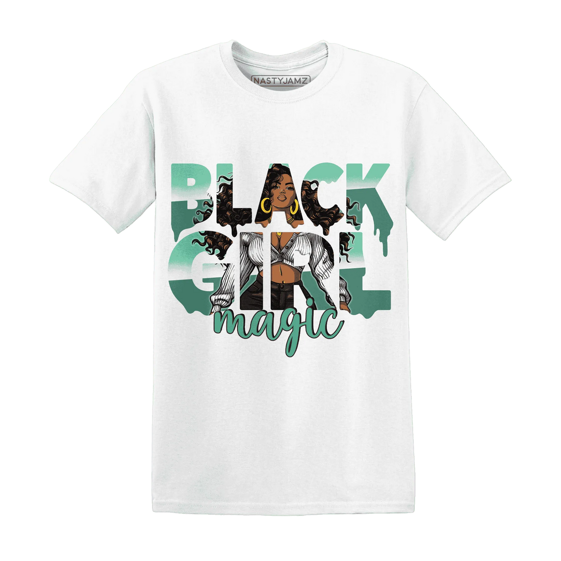 High-OG-Green-Glow-1s-T-Shirt-Match-Black-Girl-Magic