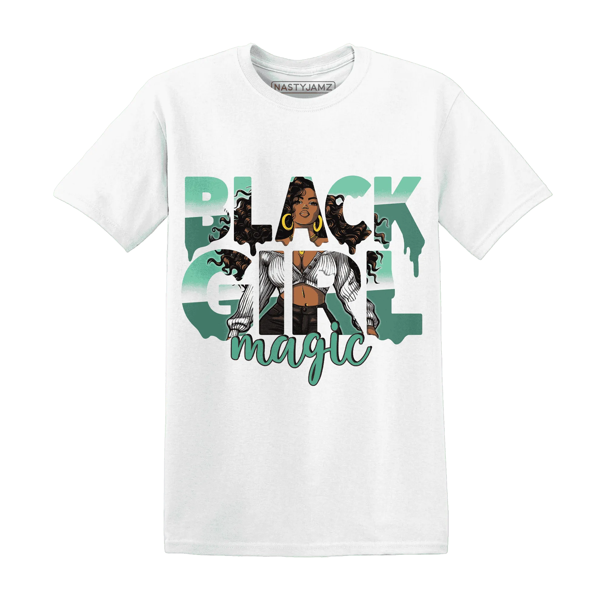 High-OG-Green-Glow-1s-T-Shirt-Match-Black-Girl-Magic