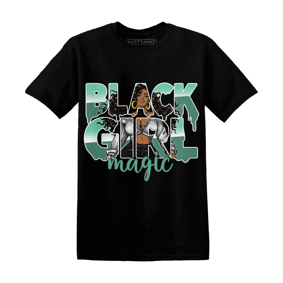 High-OG-Green-Glow-1s-T-Shirt-Match-Black-Girl-Magic
