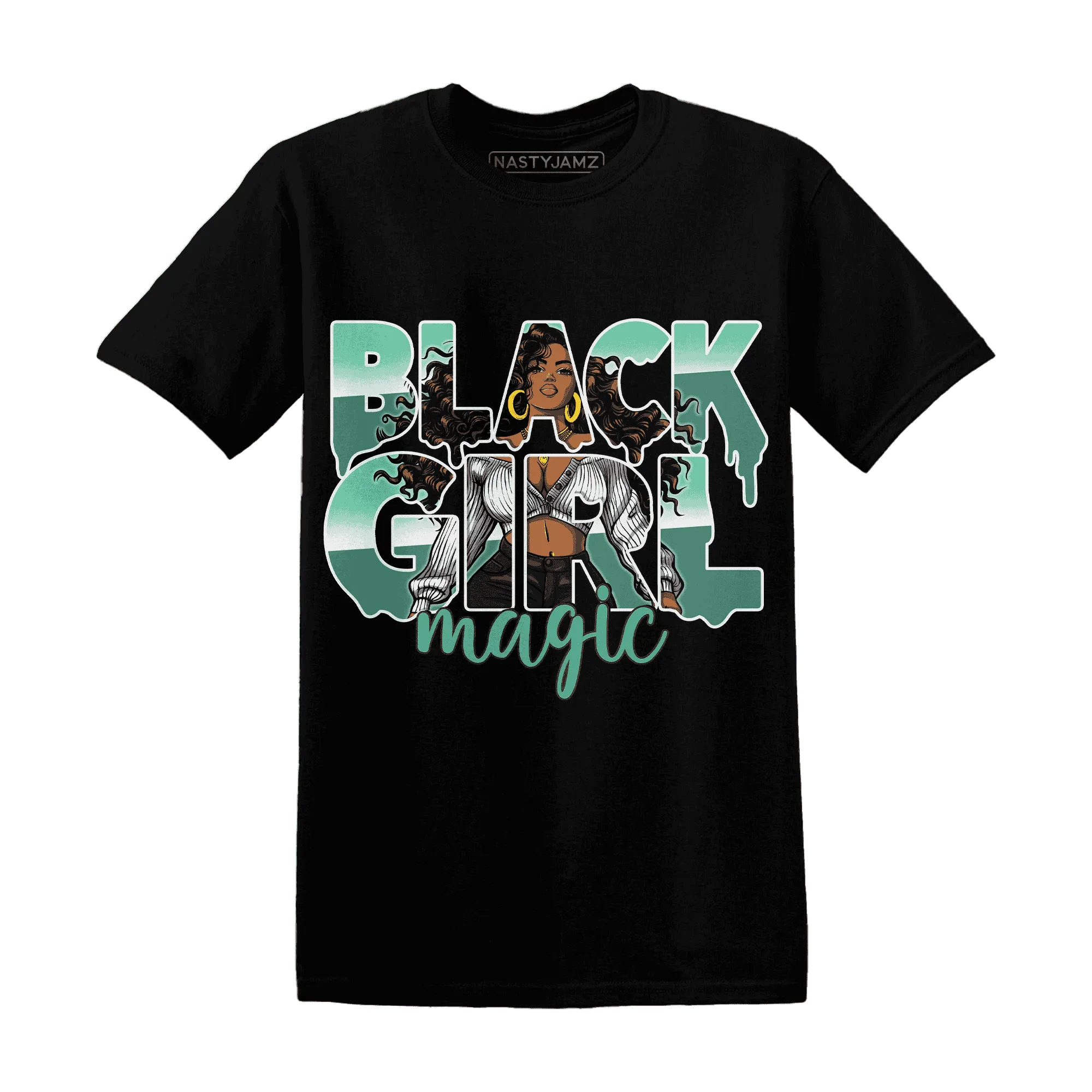 High-OG-Green-Glow-1s-T-Shirt-Match-Black-Girl-Magic