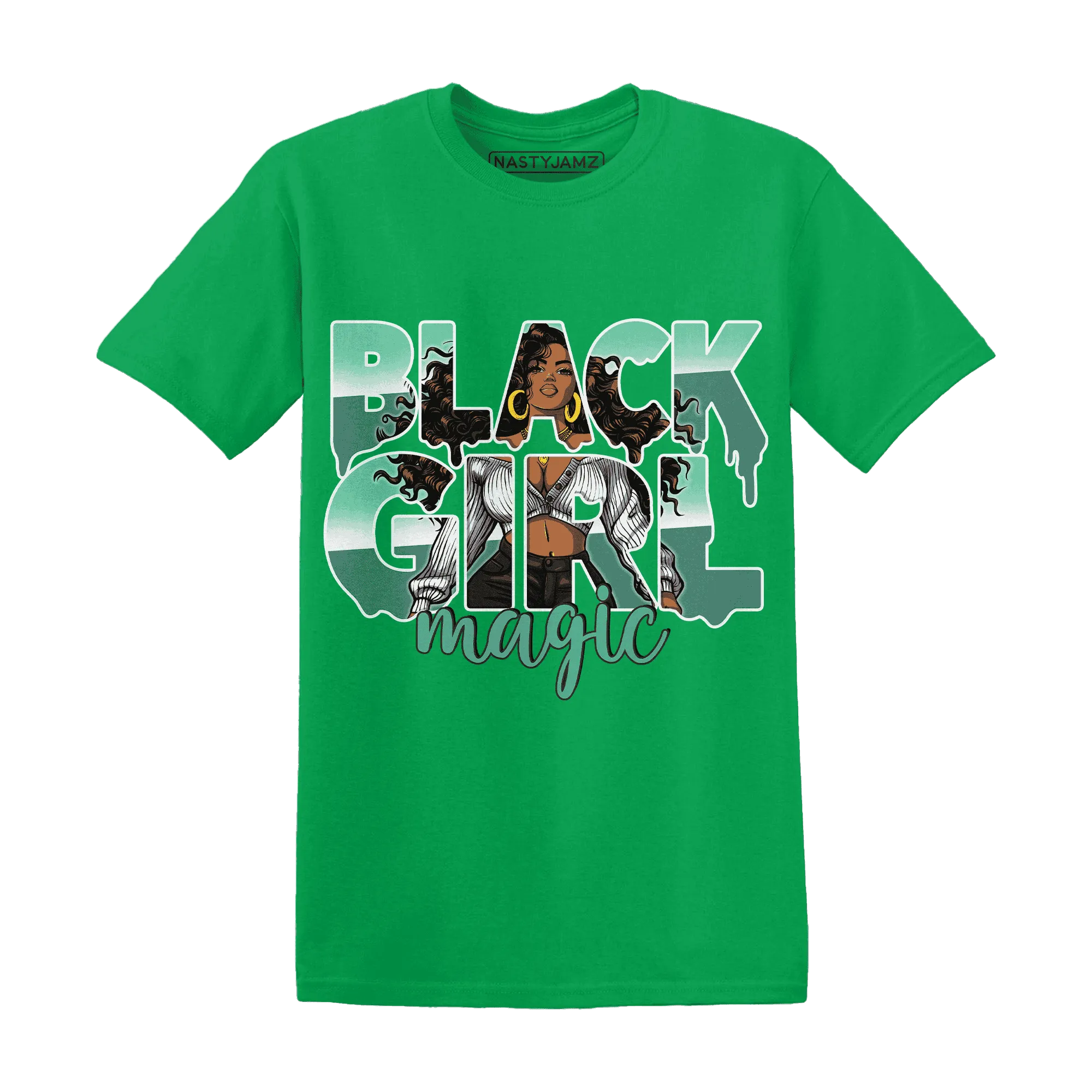 High-OG-Green-Glow-1s-T-Shirt-Match-Black-Girl-Magic