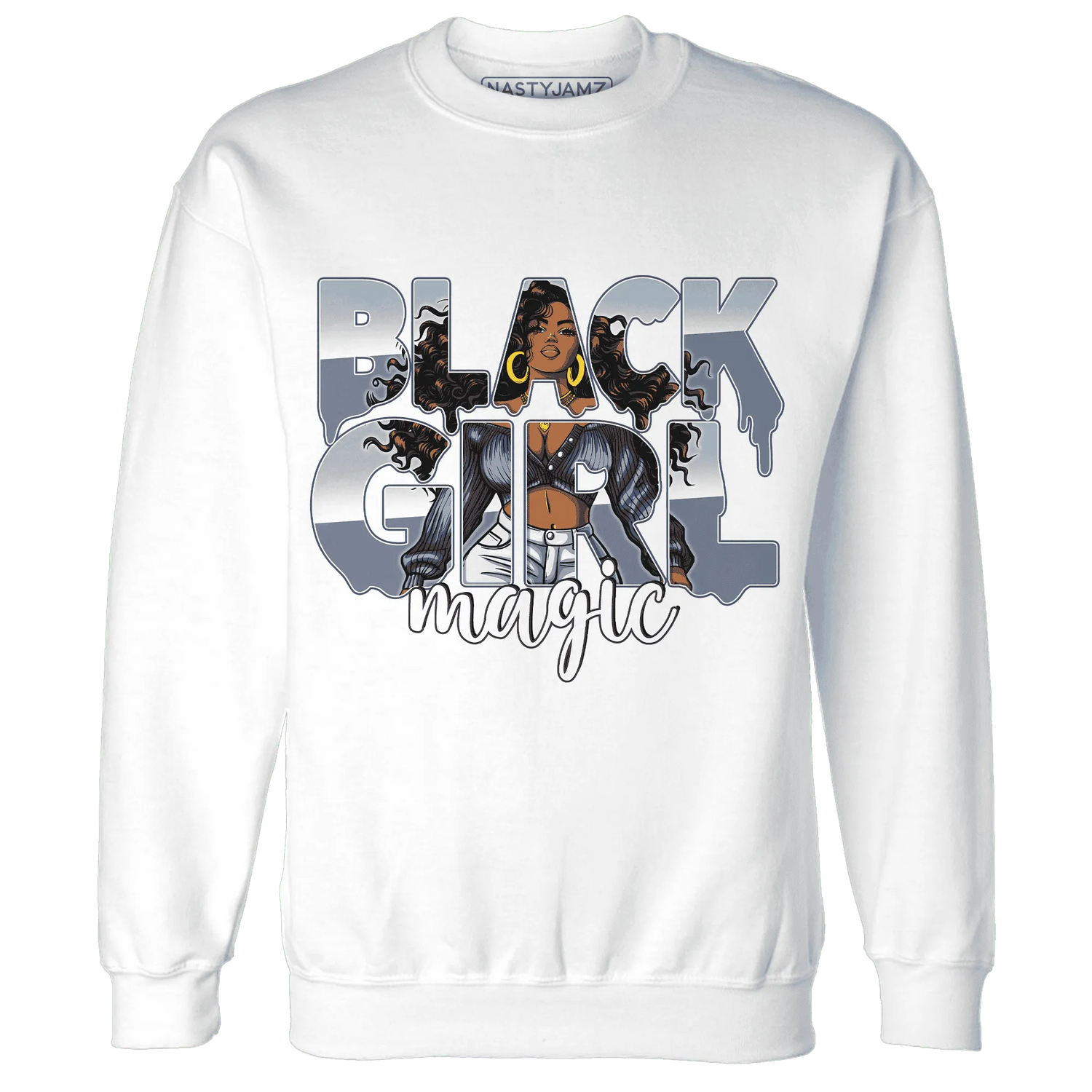 Mid-Diffused-Blue-Grey-1s-Sweatshirt-Match-Black-Girl-Magic