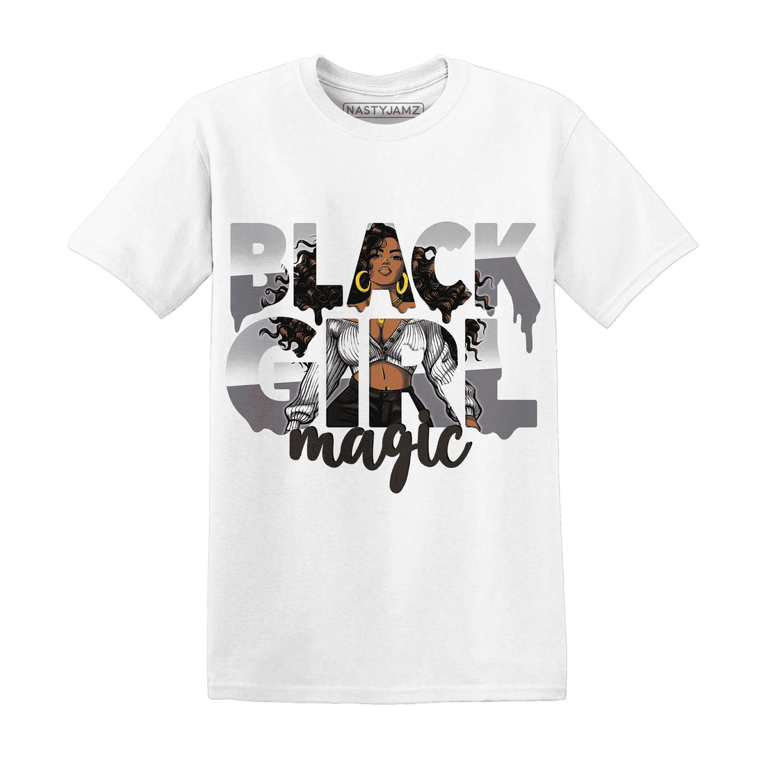 Wolf-Grey-1s-T-Shirt-Match-Black-Girl-Magic