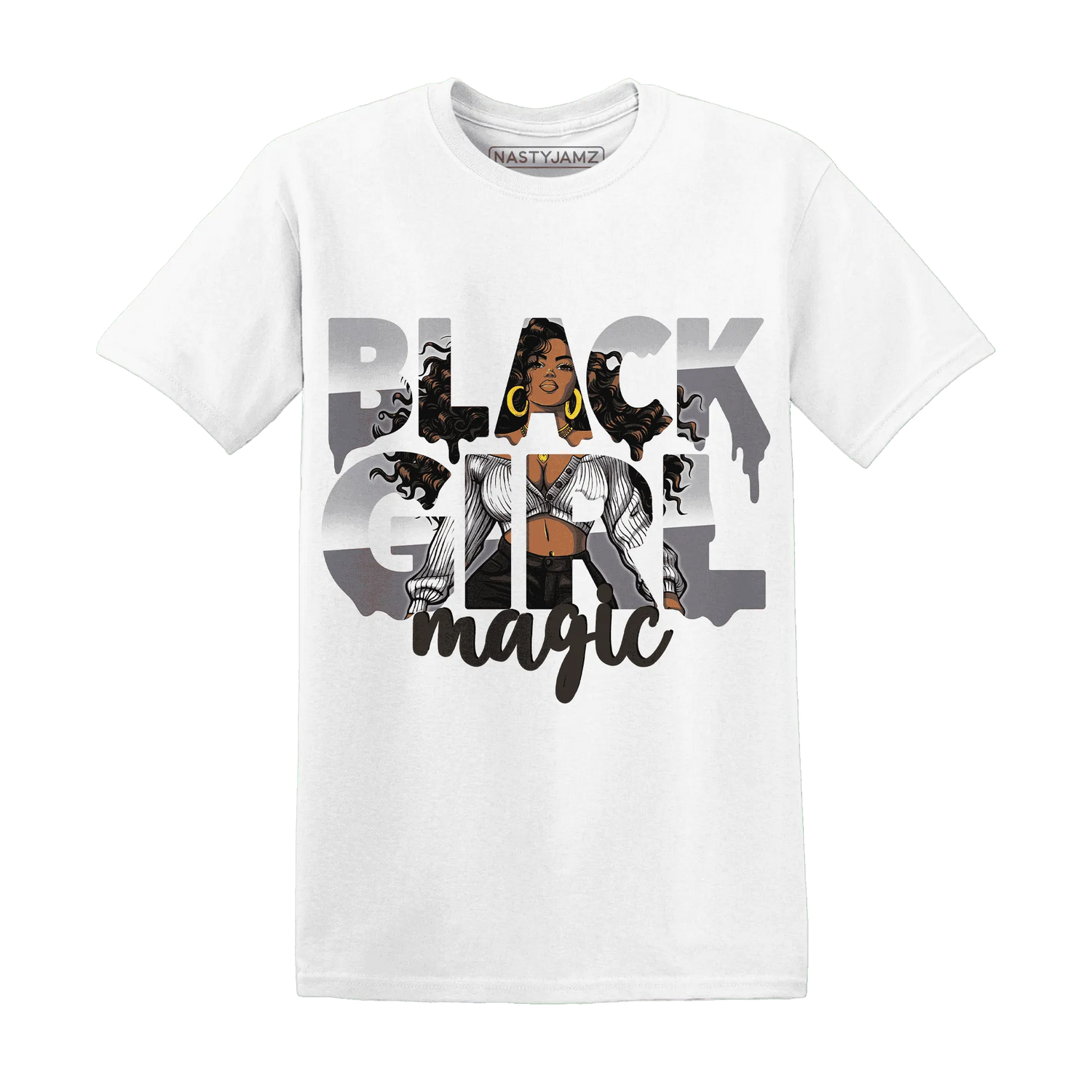 Wolf-Grey-1s-T-Shirt-Match-Black-Girl-Magic